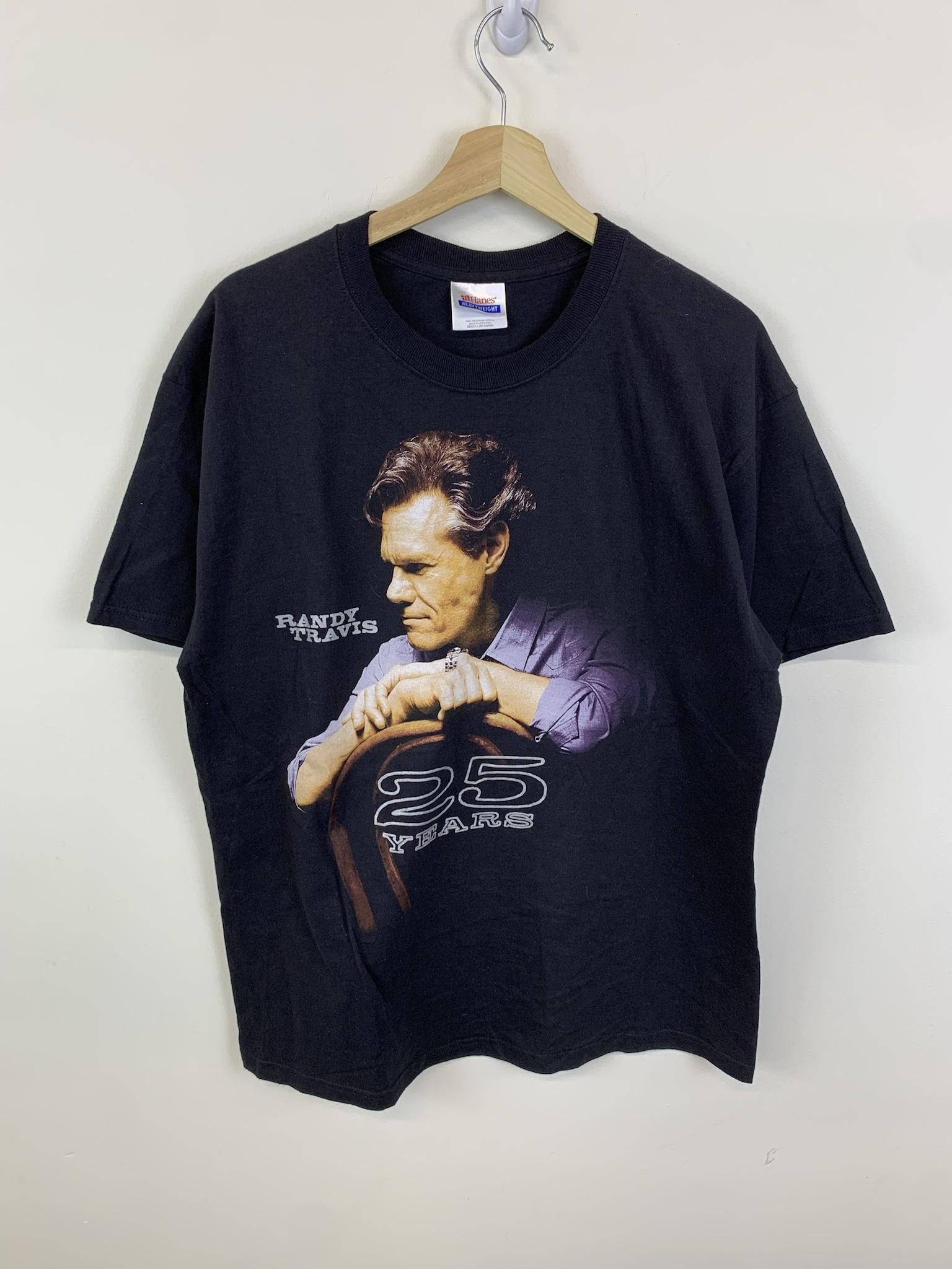 image of Band Tees x Vintage 2000 Randy Travis 25 Years Country Tour Tee in Black, Men's (Size XL)
