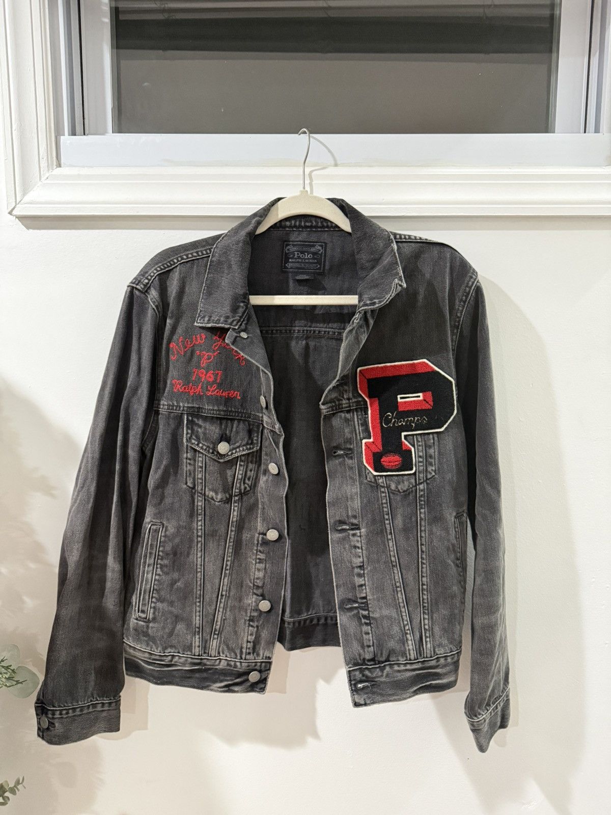 Polo Ralph Lauren Polo Ralph Lauren Varsity Denim Jacket Bulldog Patch Size S Size US S / EU 44-46 / 1 - 3 Thumbnail
