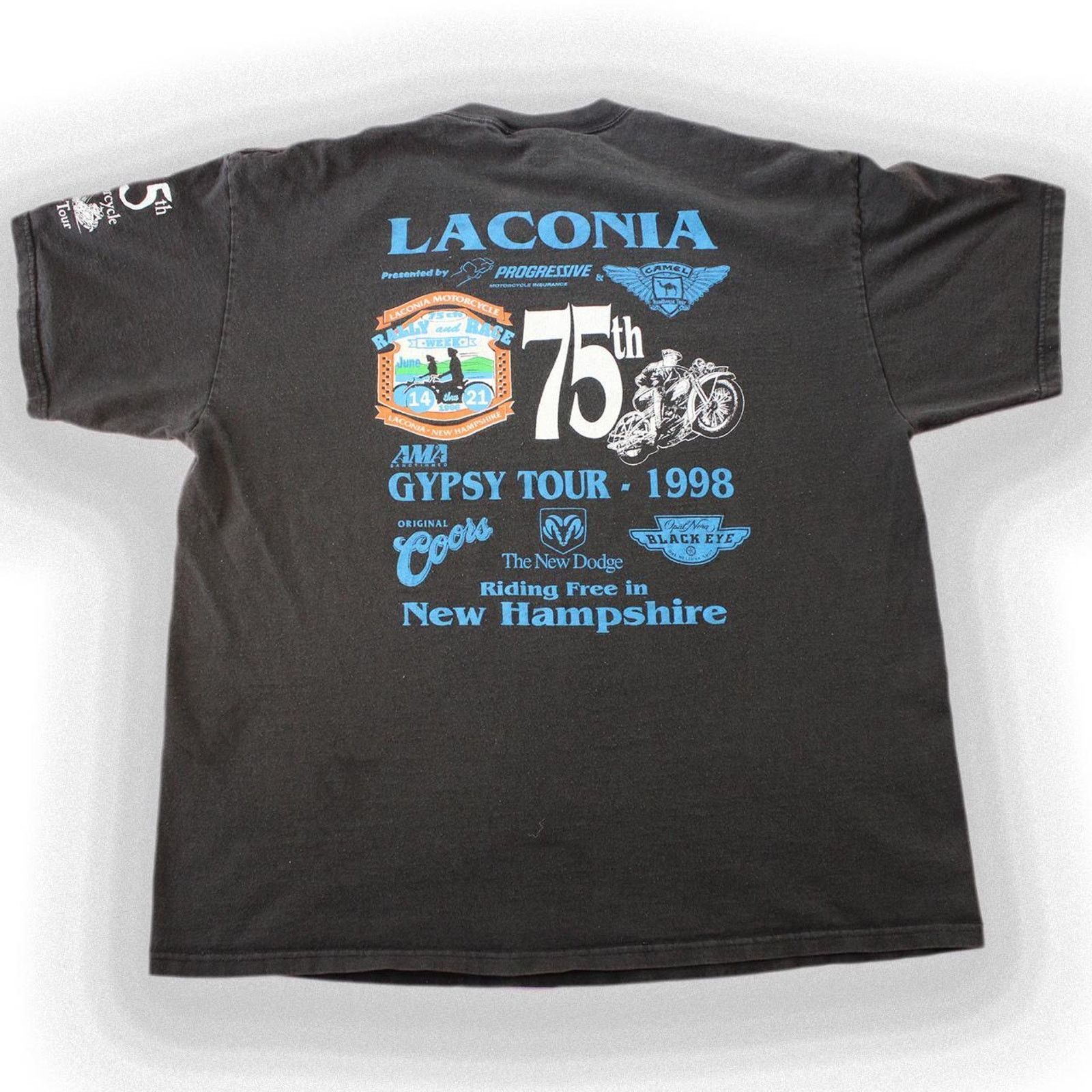 Lee Vintage 90's Black Lee Motorcycle Week Graphic Tee Size US XL / EU 56 / 4 - 2 Thumbnail