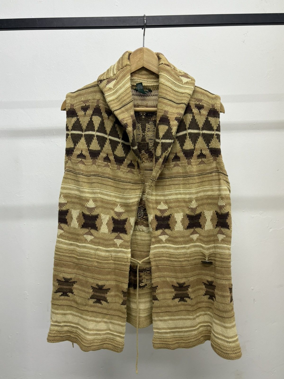 RRL Ralph Lauren RRL Double RL Hand Knit Ranch Cardigan Navajo Vest Size US M / EU 48-50 / 2 - 2 Thumbnail