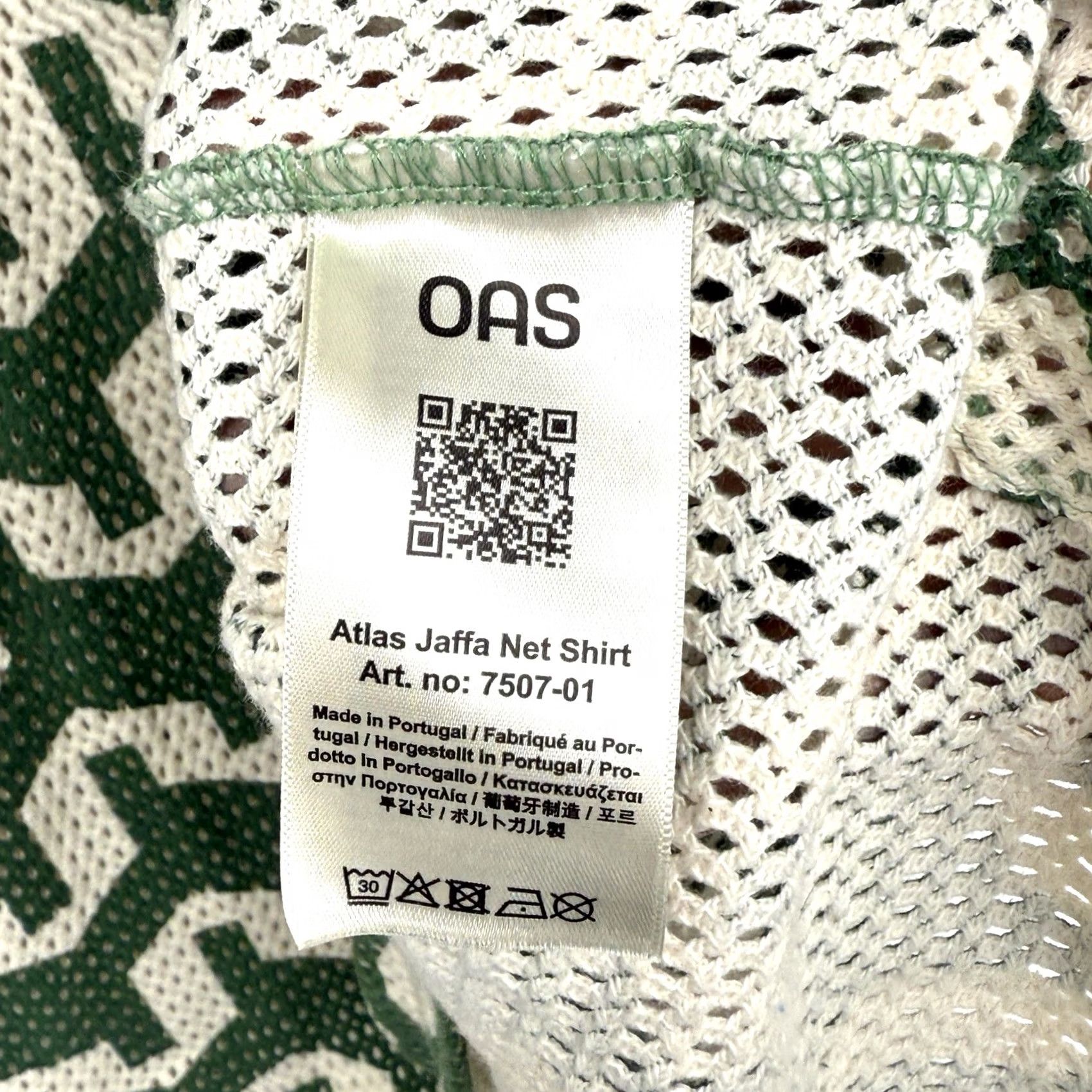 OAS OAS Atlas Jaffa Net Shirt Womens XL Pullover Casual Beach Knit Preppy Button Polo Geometric Green Size XL / US 12-14 / IT 48-50 - 6 Thumbnail