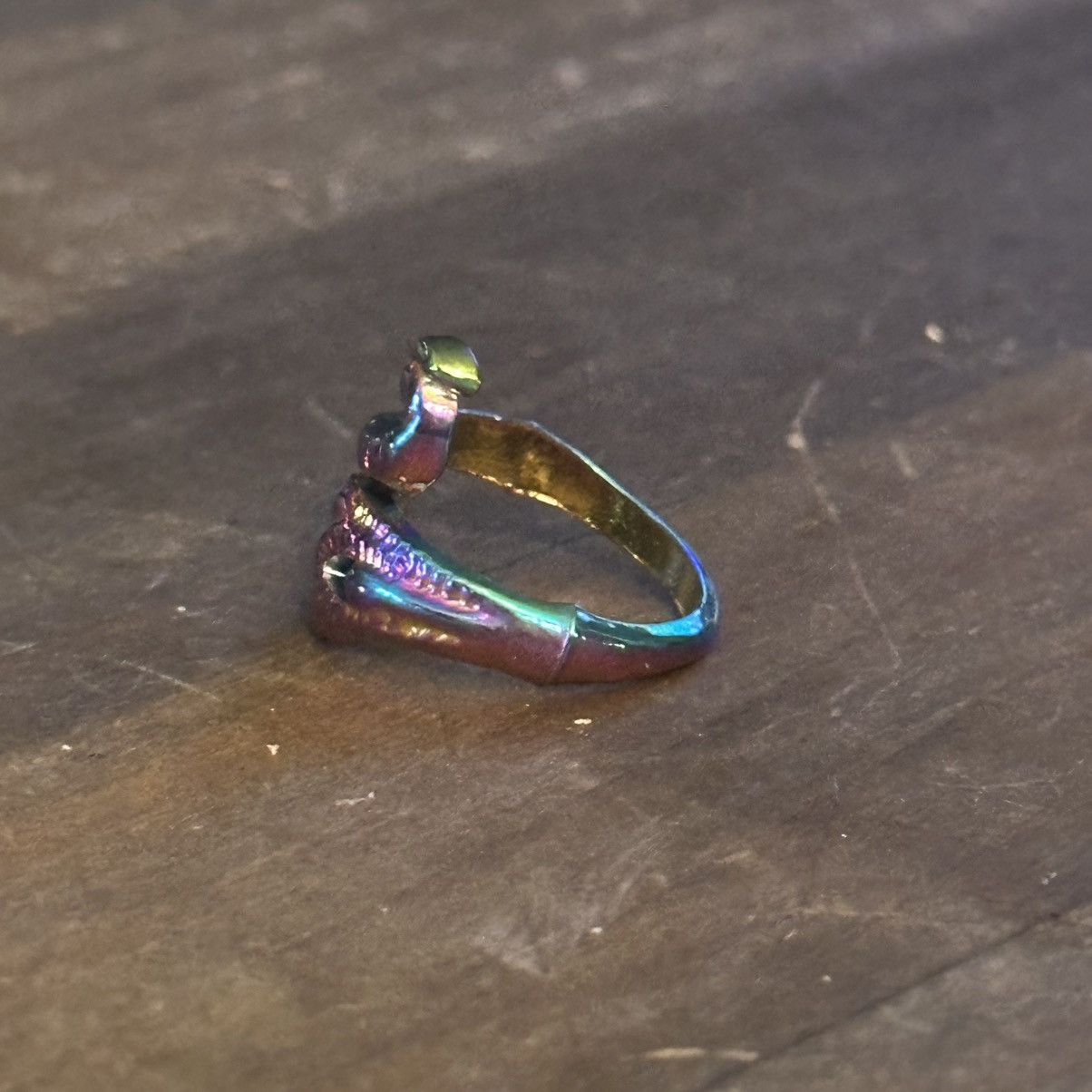 Other Iridescent peacock crochet knitting ring Size ONE SIZE - 8 Thumbnail