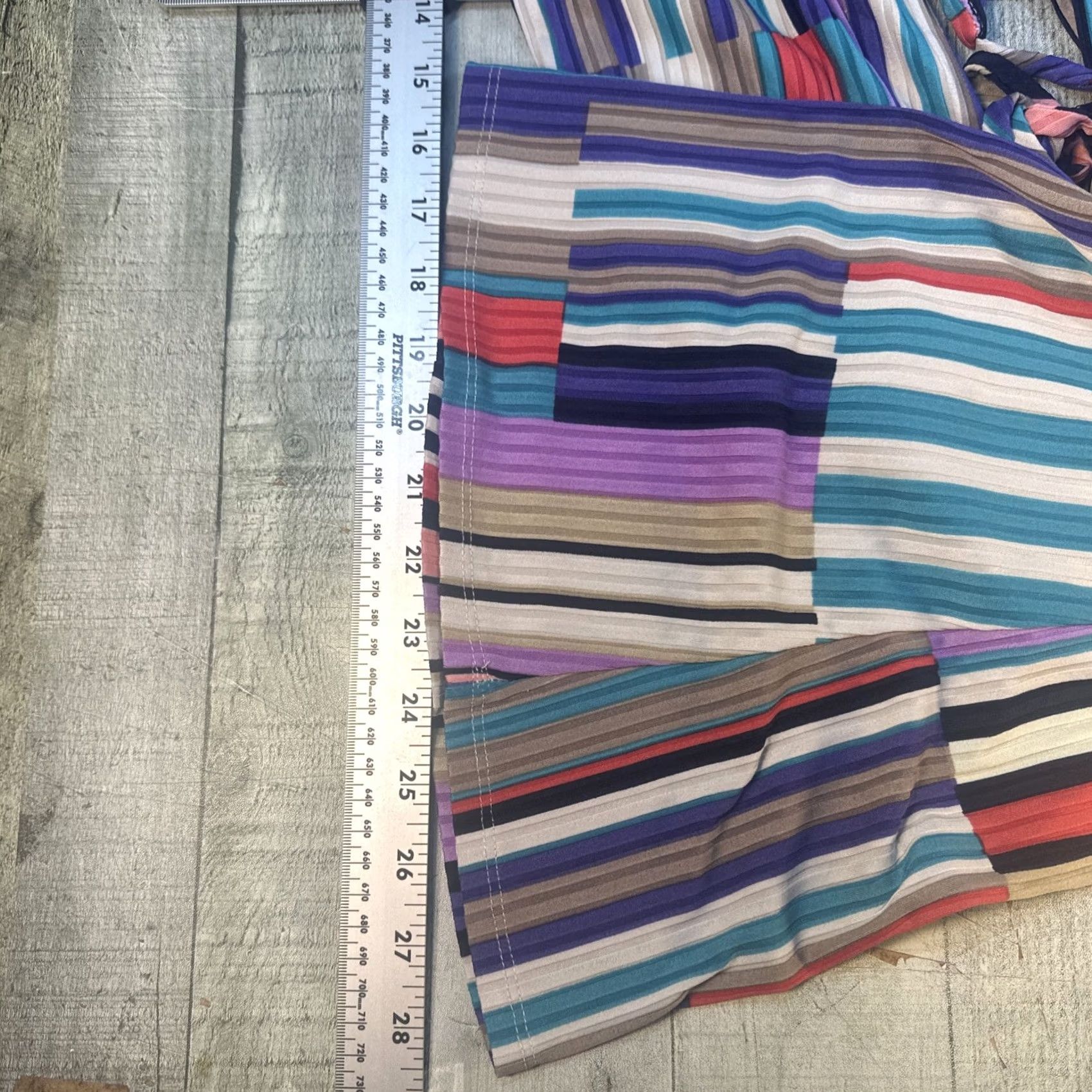 Vintage Womens Small Boho Stripe Wide Leg Jumpsuit Cutout 32” Inseam Size 28" / US 6 / IT 42 - 3 Thumbnail