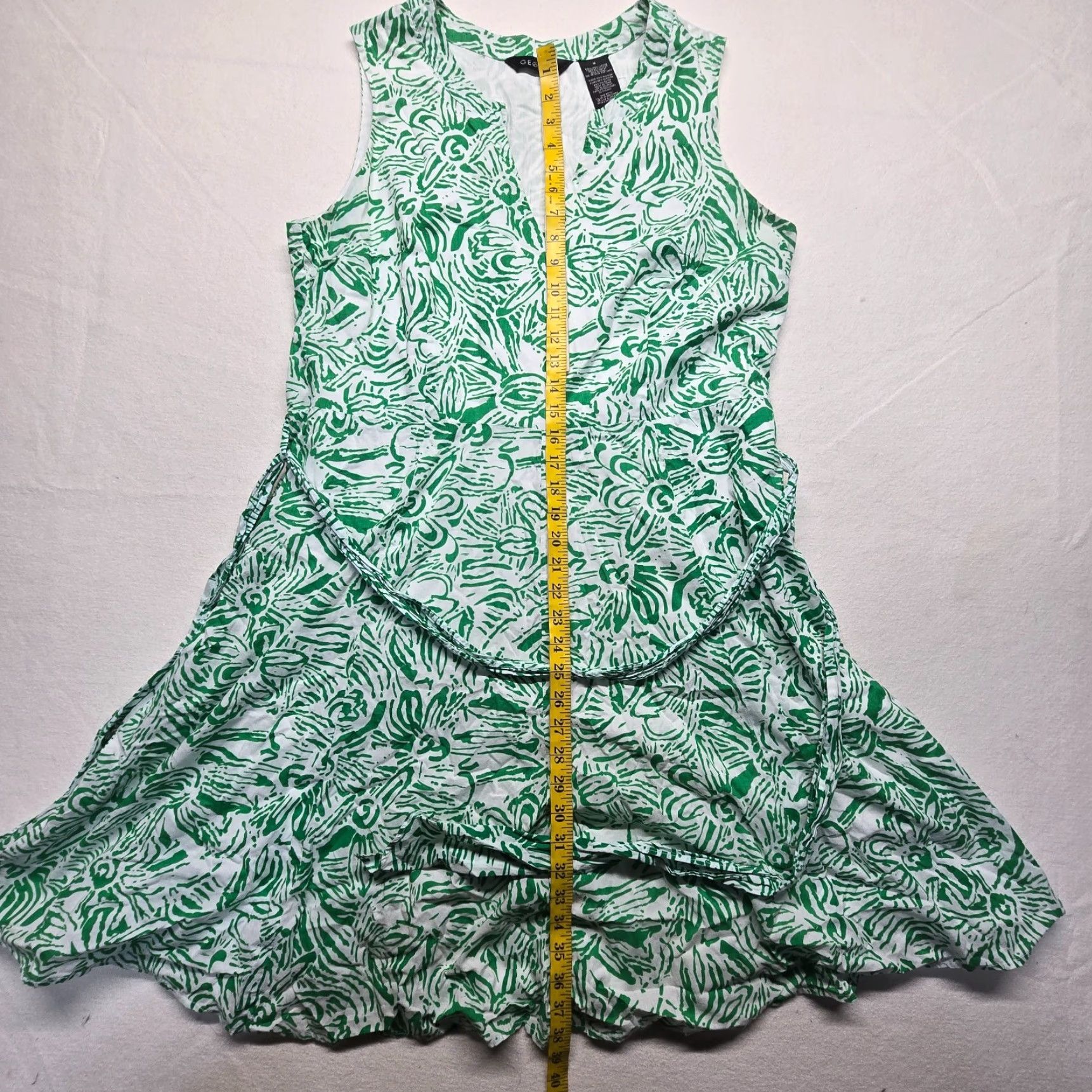 George George Slip Dress Green Tropical Print Knit Strappy Adult Womens Size 16 Size XXL / US 16-18 / IT 52-54 - 6 Thumbnail