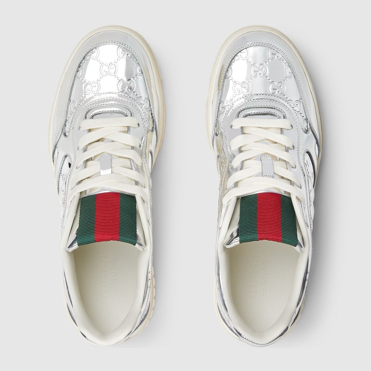 Gucci o1s1wg111025 Re-Web Sneakers in Silver Metallic Size US 6.5 / EU 39-40 - 5 Thumbnail