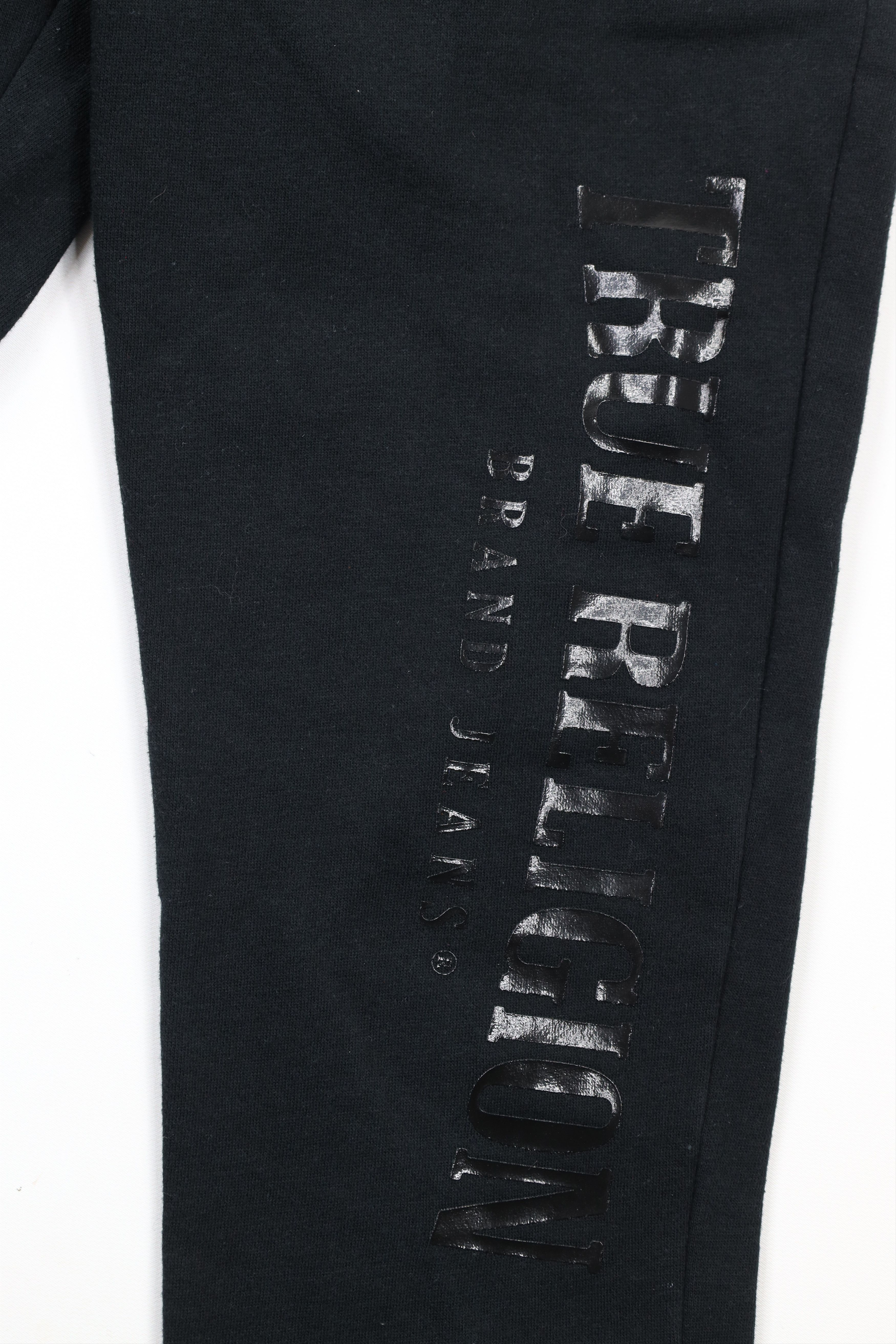 True Religion × Vintage True Religion Spell Out Cuffed Sweatpants Joggers Black Size 30 - 5 Thumbnail