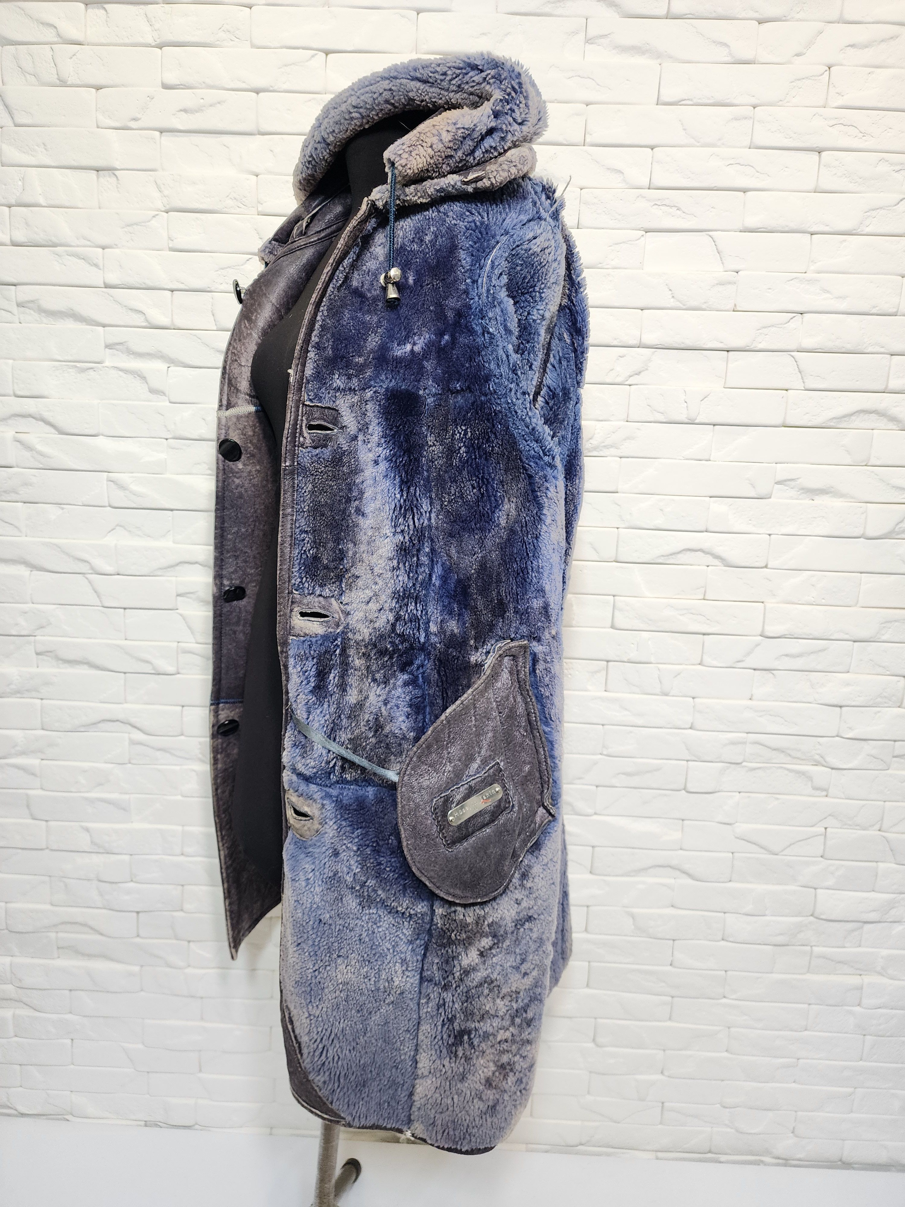 Furla Purple Sheepskin Coat: Women's Fur Winter Coat With Hood. Size XL / US 12-14 / IT 48-50 - 9 Thumbnail