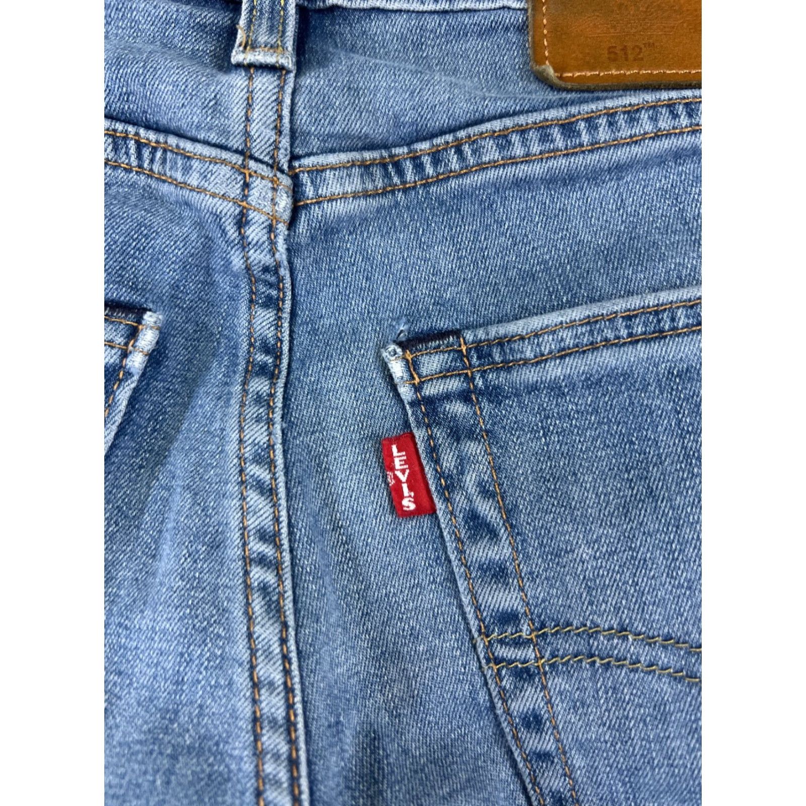 Levi's Levis 512 Jeans Adult 29 Blue Denim Cotton Slim Tapered 5-Pocket Design Regular 29x30 Mens Size US 29 - 4 Thumbnail