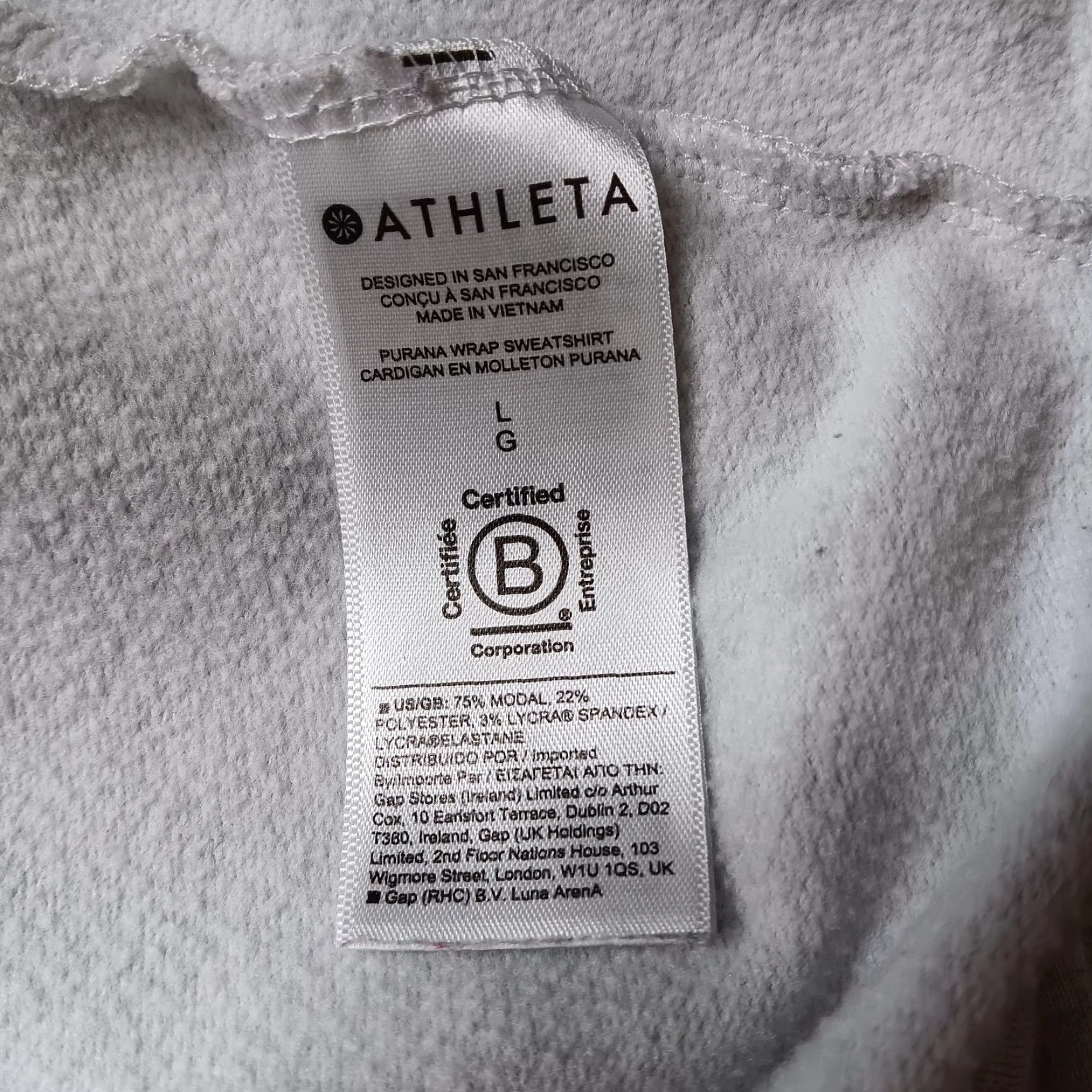 Athleta Athleta Sweatshirt Wrap Womens L Gray Heather Hooded Long Sleeve Top Size L / US 10 / IT 46 - 4 Thumbnail