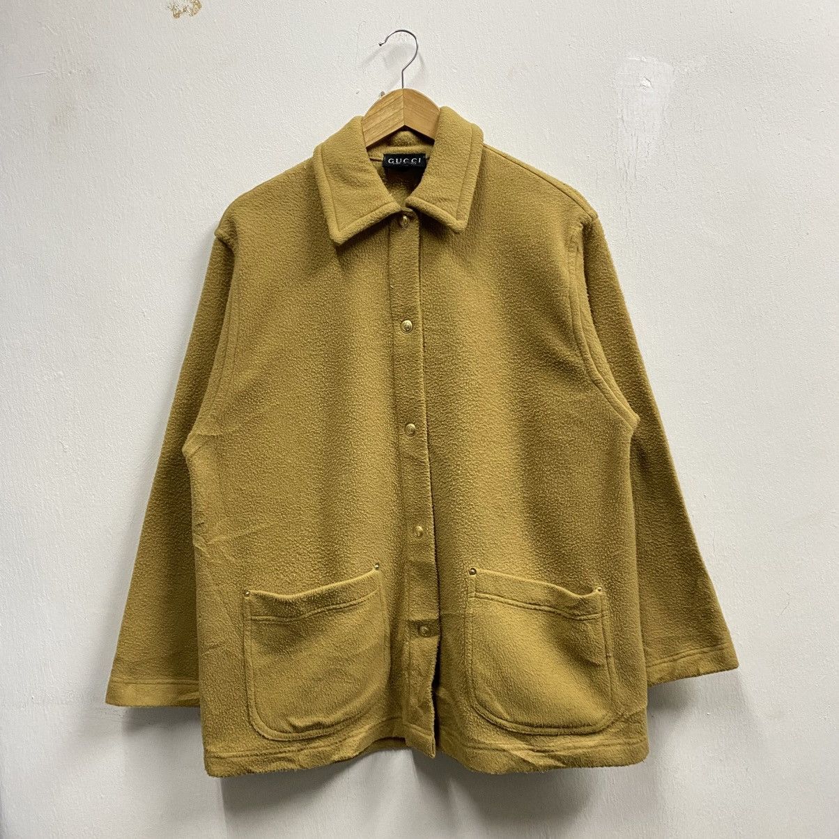 Gucci VINTAGE‼️Gucci Mustard Fleece Overshirt Jacket Size US S / EU 44-46 / 1 - 1 Thumbnail