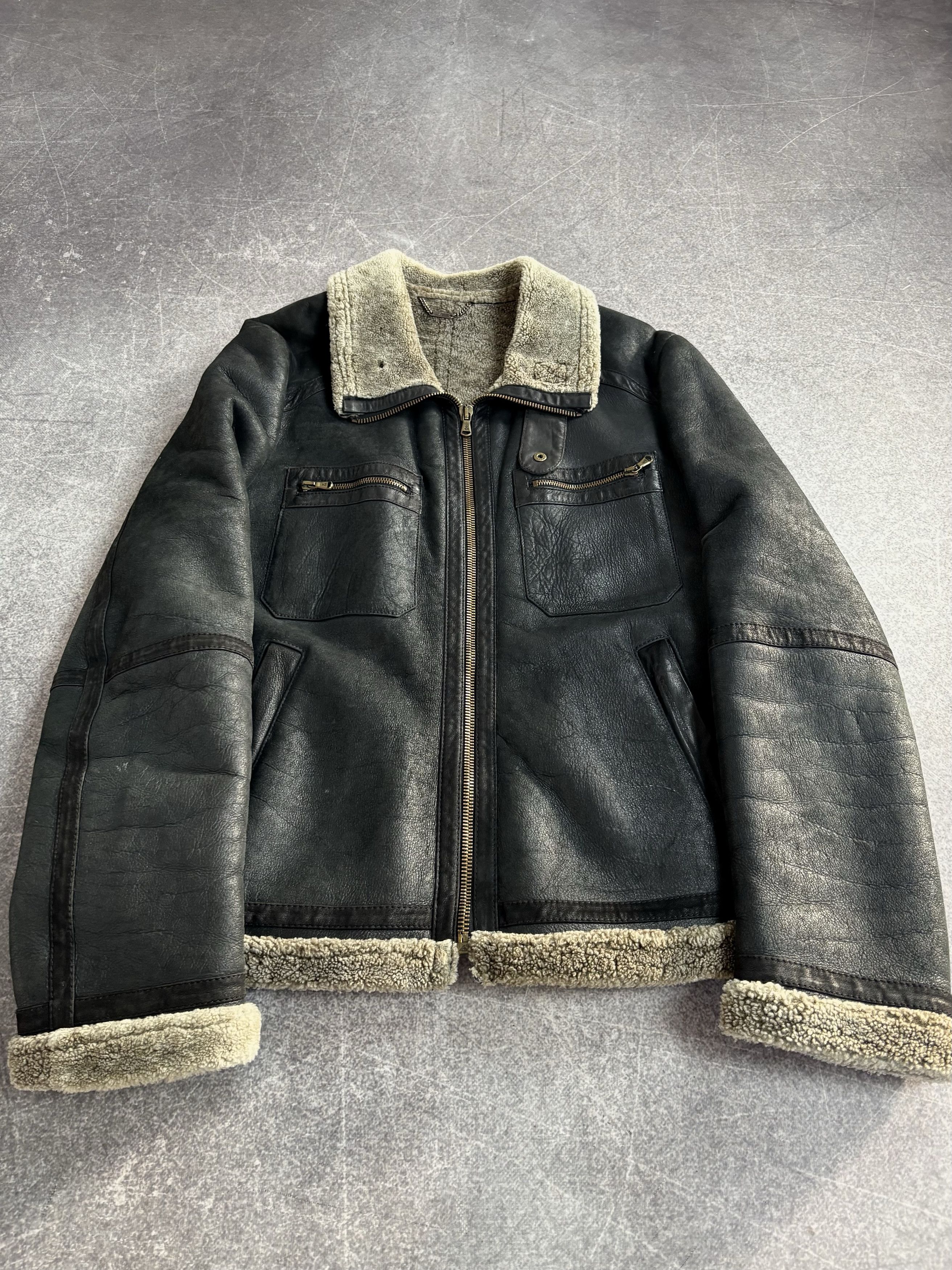 Dolce & Gabbana Vtg Sheepskin Shearling 1990s Dolce&Gabbana Leather Jacket Size US L / EU 52-54 / 3 - 2 Thumbnail