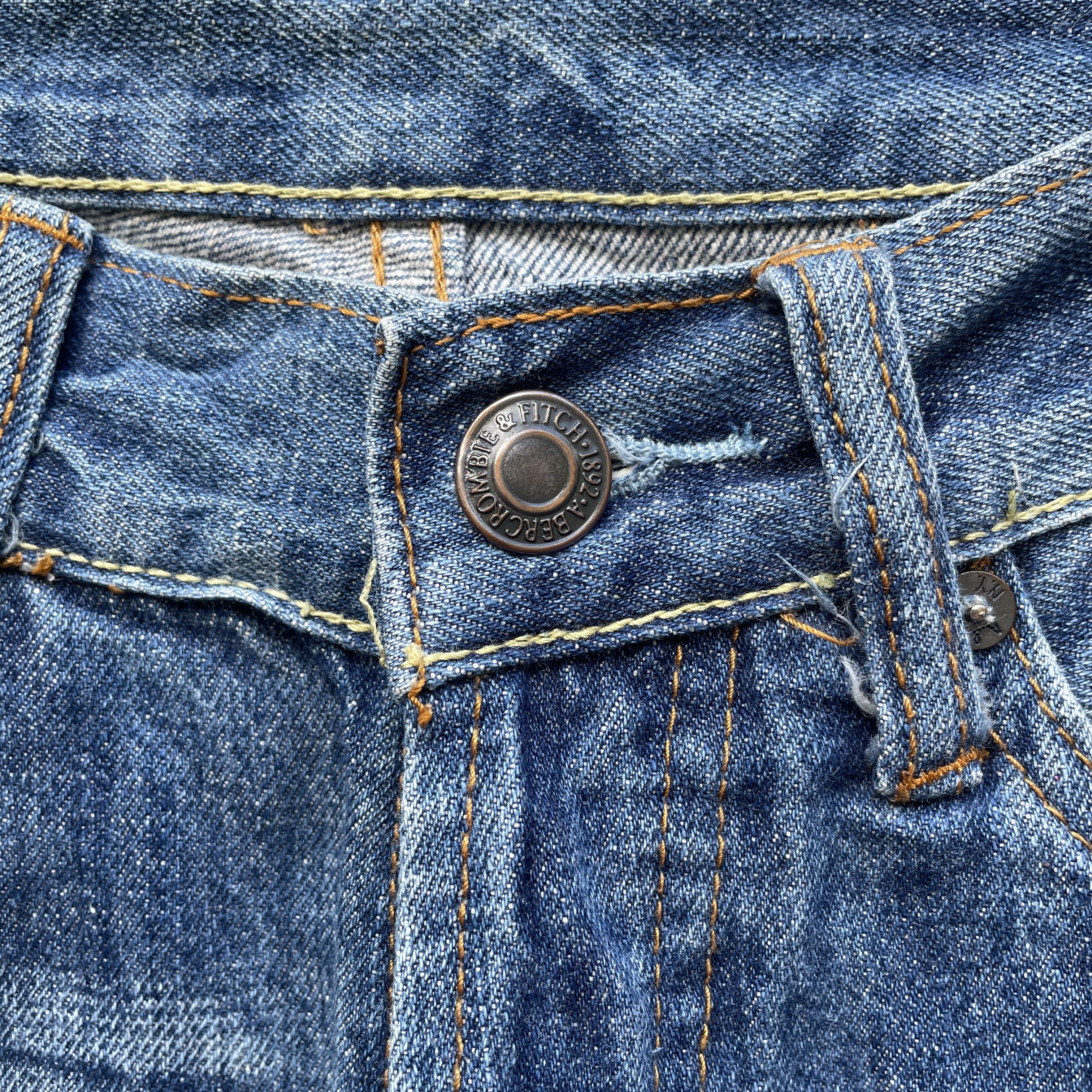 Abercrombie & Fitch × Jean Vintage A&F Distressed Faded Jeans Straight Slim Pants W30 Size US 30 / EU 46 - 6 Thumbnail