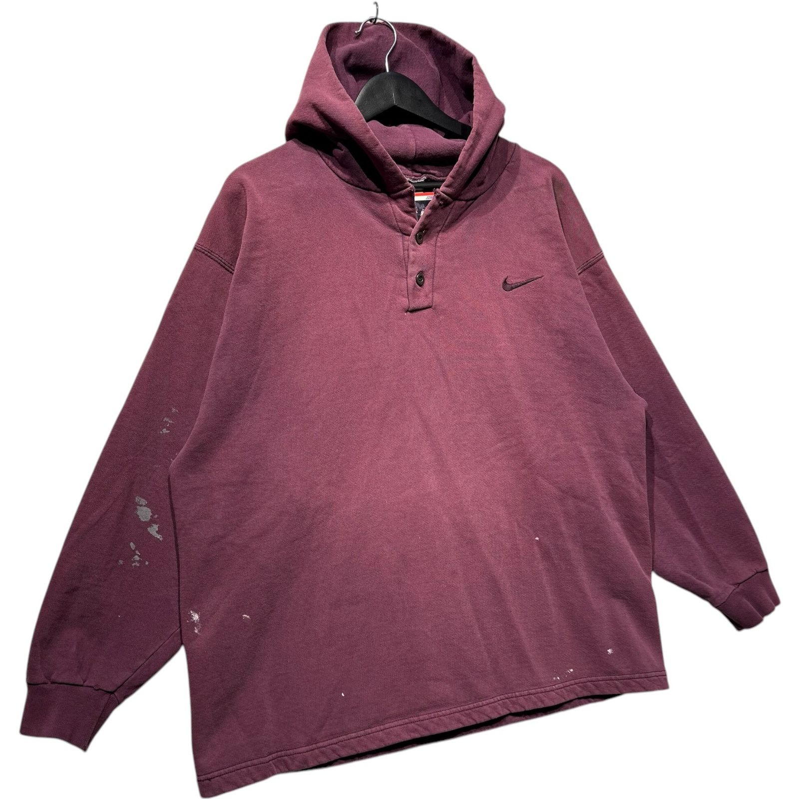 Nike Vintage Nike Tonal Mini Swoosh Quarter Button Hoodie Large Size US L / EU 52-54 / 3 - 4 Thumbnail