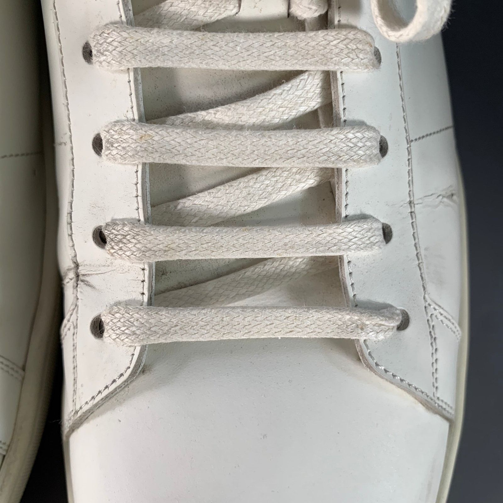 Saint Laurent Paris SAINT LAURENT Size 15 White Leather Low Top Lace-Up Sneakers Size US 15 / EU 48 - 11 Thumbnail