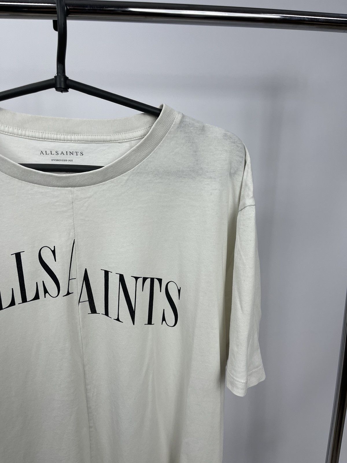 Allsaints Allsaints London T-Shirt Size M White Big Logo Made in Portu Size US M / EU 48-50 / 2 - 2 Thumbnail
