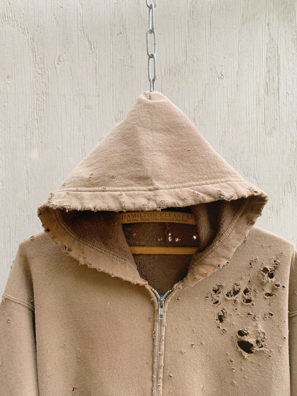 Vintage Thrashed Sun Faded BOXY Blank Zip Hoodie Distressed GRUNGE Size US M / EU 48-50 / 2 - 5 Thumbnail