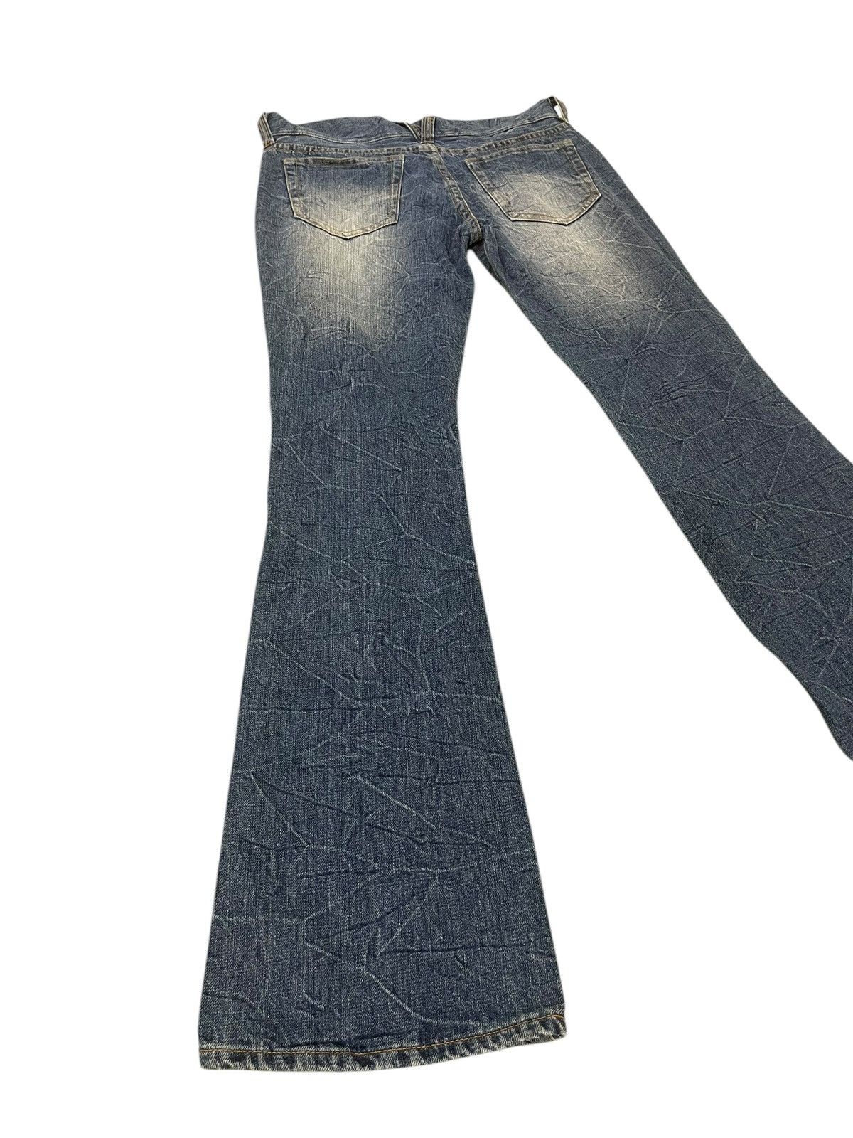 Japanese Brand Flare Jeans Unknown Washed Denim Distress Boot Cut 1🟦1 Size US 29 - 11 Thumbnail