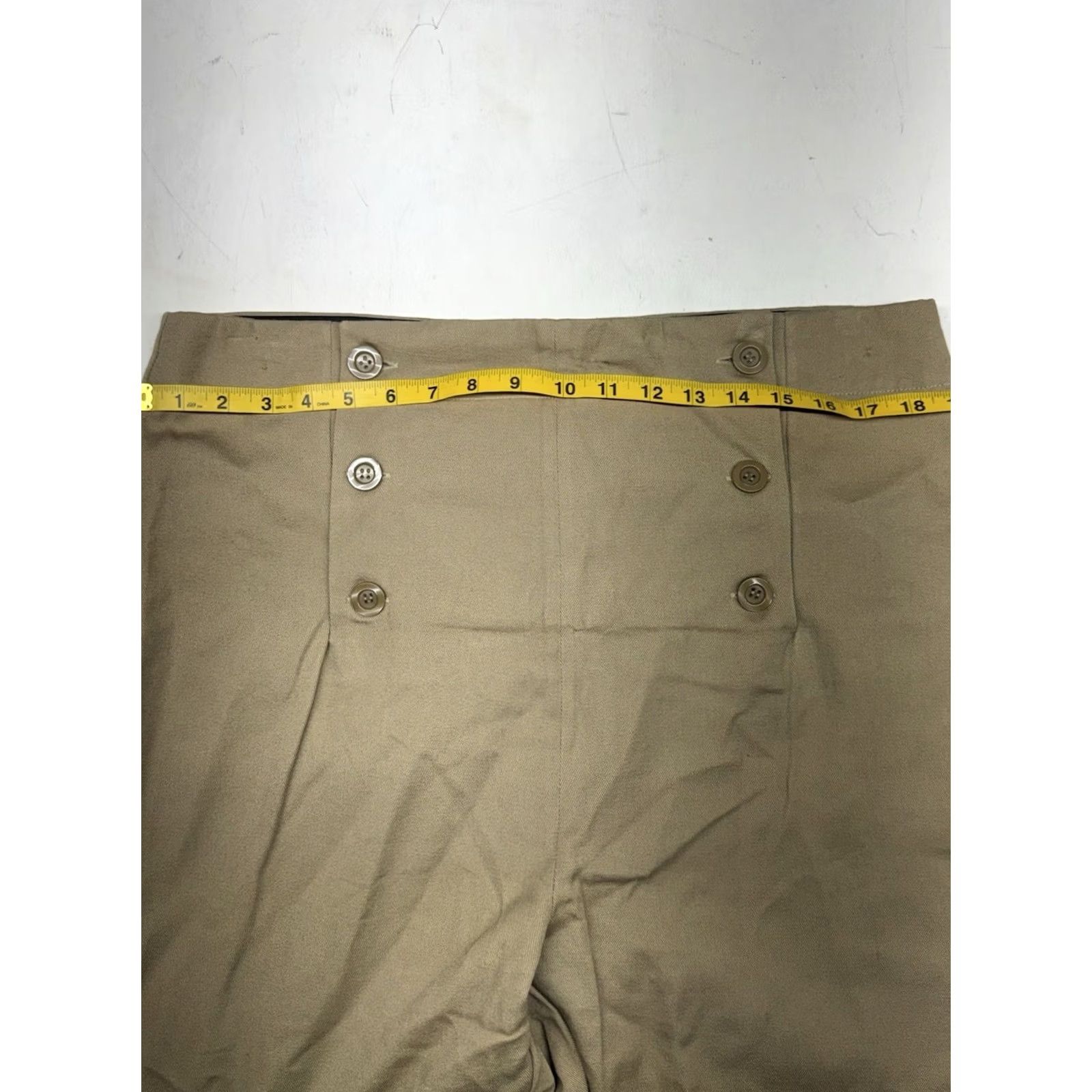 Vintage HISTORICAL EMPORIUM Khaki Pants 36x30 Chino Straight 5-Pocket Men Beige Cotton High Rise Front Zipper Button Shirt? Size US 36 / EU 52 - 4 Thumbnail