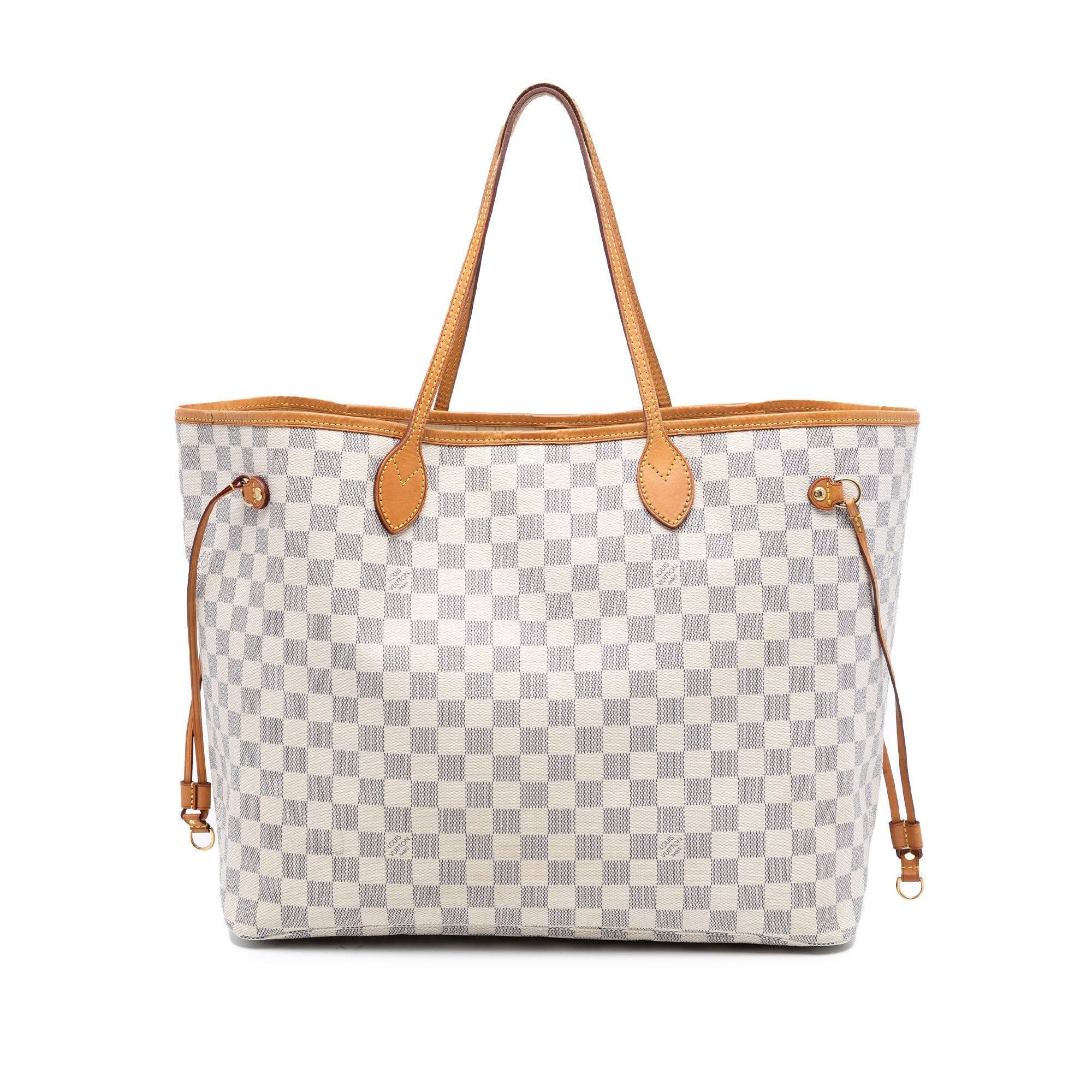 Louis Vuitton Damier Azur Neverfull Gm in White, Women's
