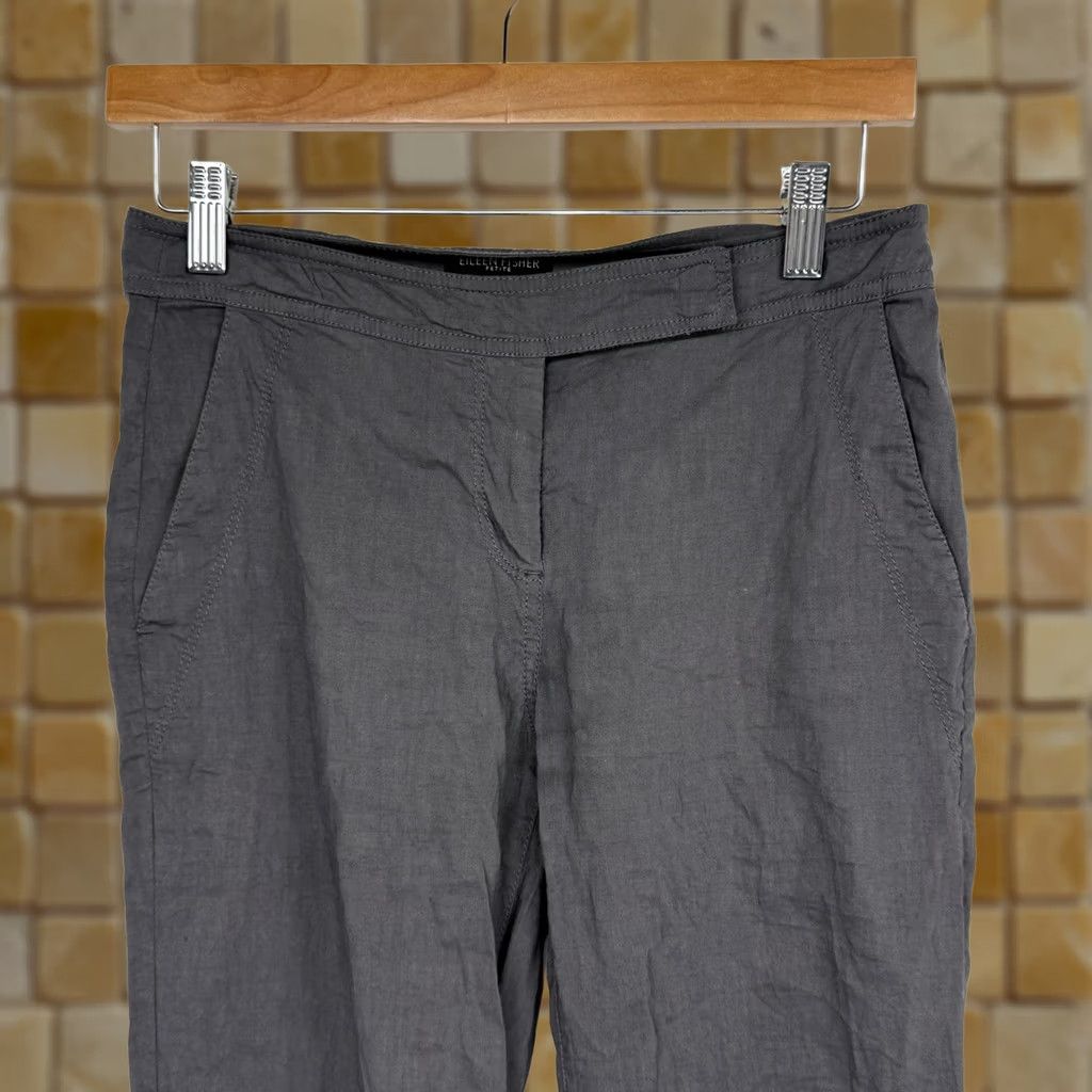 Eileen Fisher VINTAGE Eileen Fisher Pants Ladies City Straight Leg 27x28 Gray Linen Viscose Blend 2P Petite Size 26" / US 2 / IT 38 - 1 Thumbnail