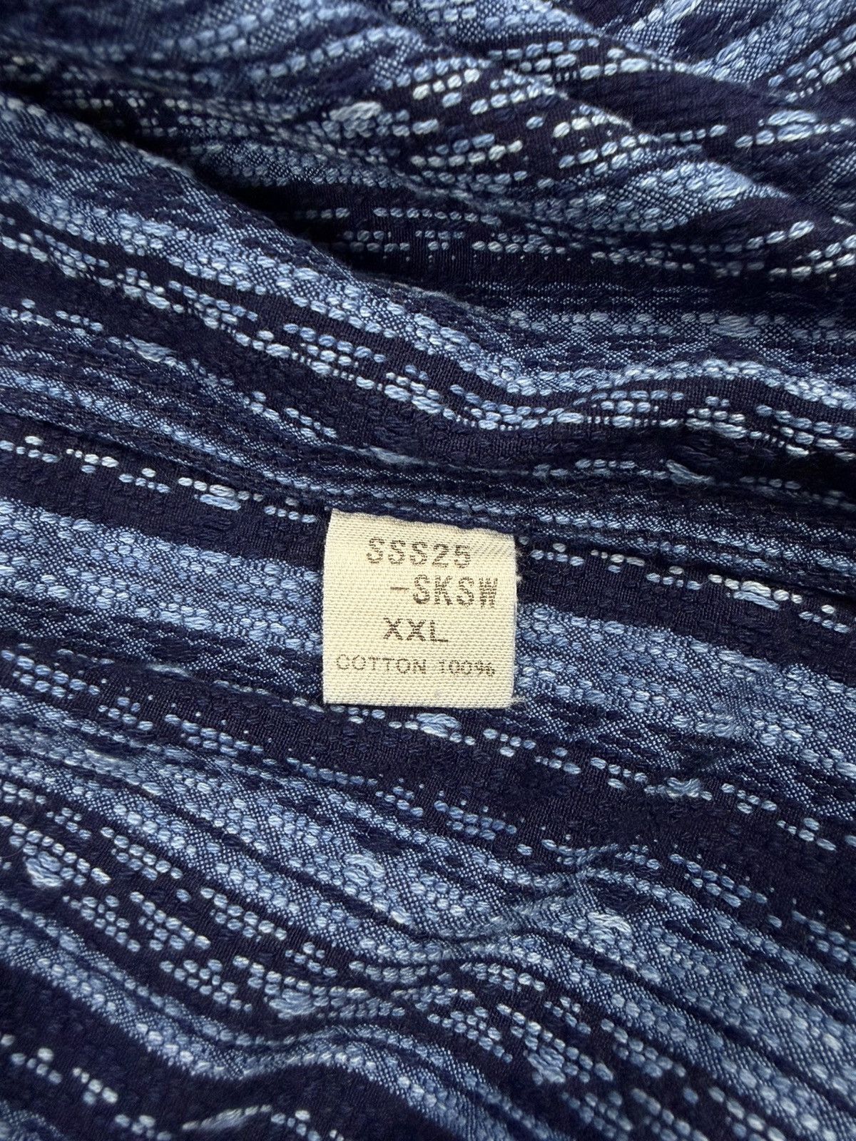 Samurai Jeans Samurai Jeans Japanese Indigo Sashiko Stripe Work Shirt rare Size US XXL / EU 58 / 5 - 21 Thumbnail