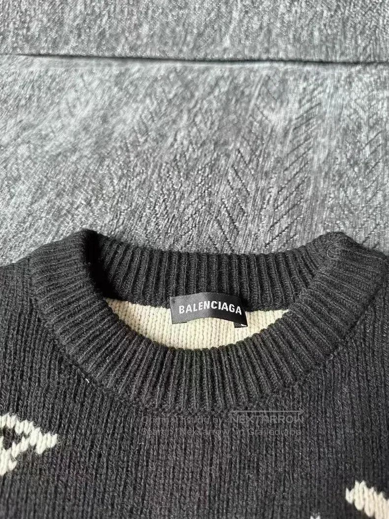 Balenciaga Balenciaga Black and White Splash Knitwear Size US S / EU 44-46 / 1 - 3 Thumbnail