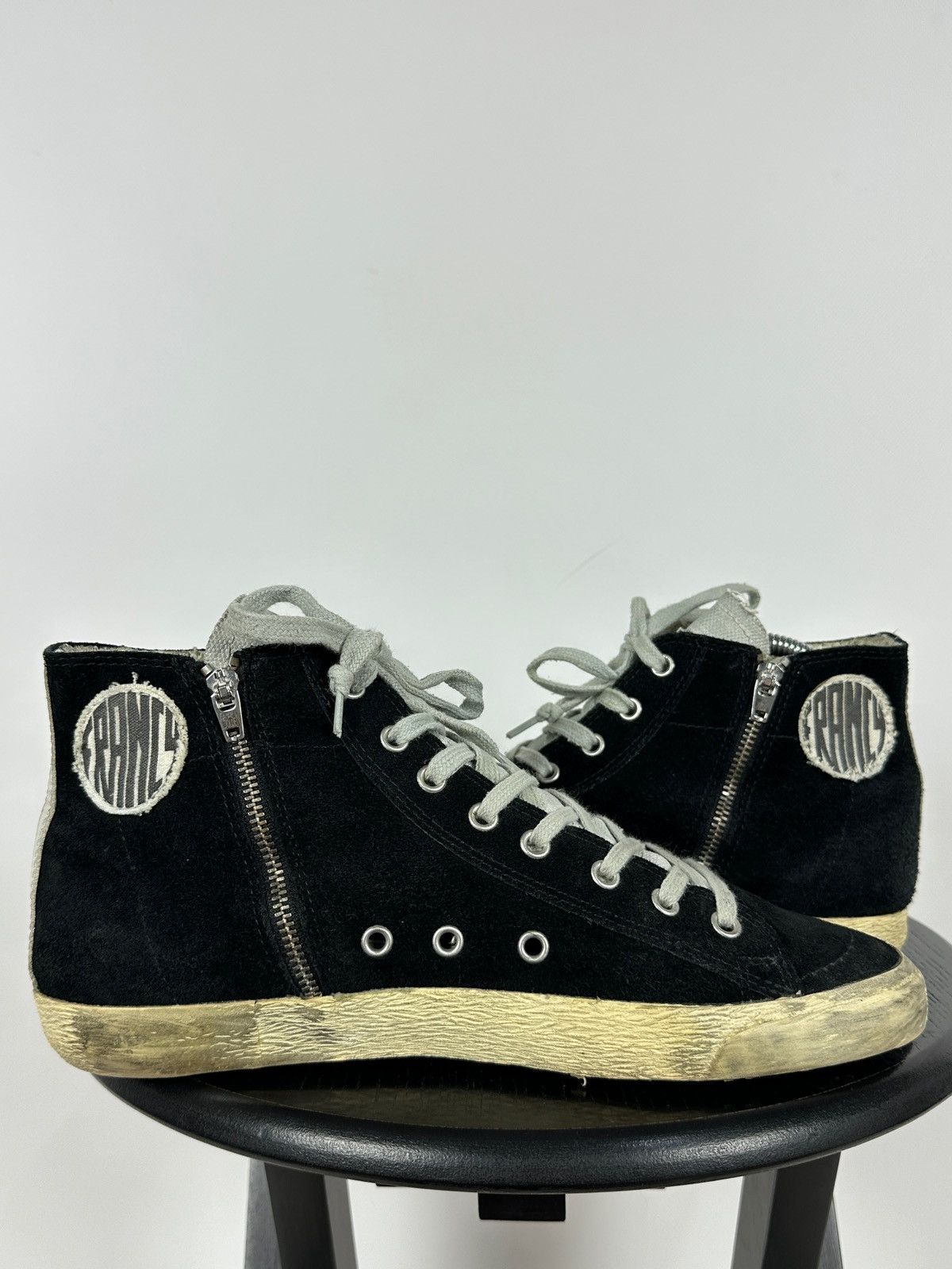 Golden Goose Golden Goose Francy Black Suede High Top Sneakers Size US 7 / EU 40 - 8 Thumbnail