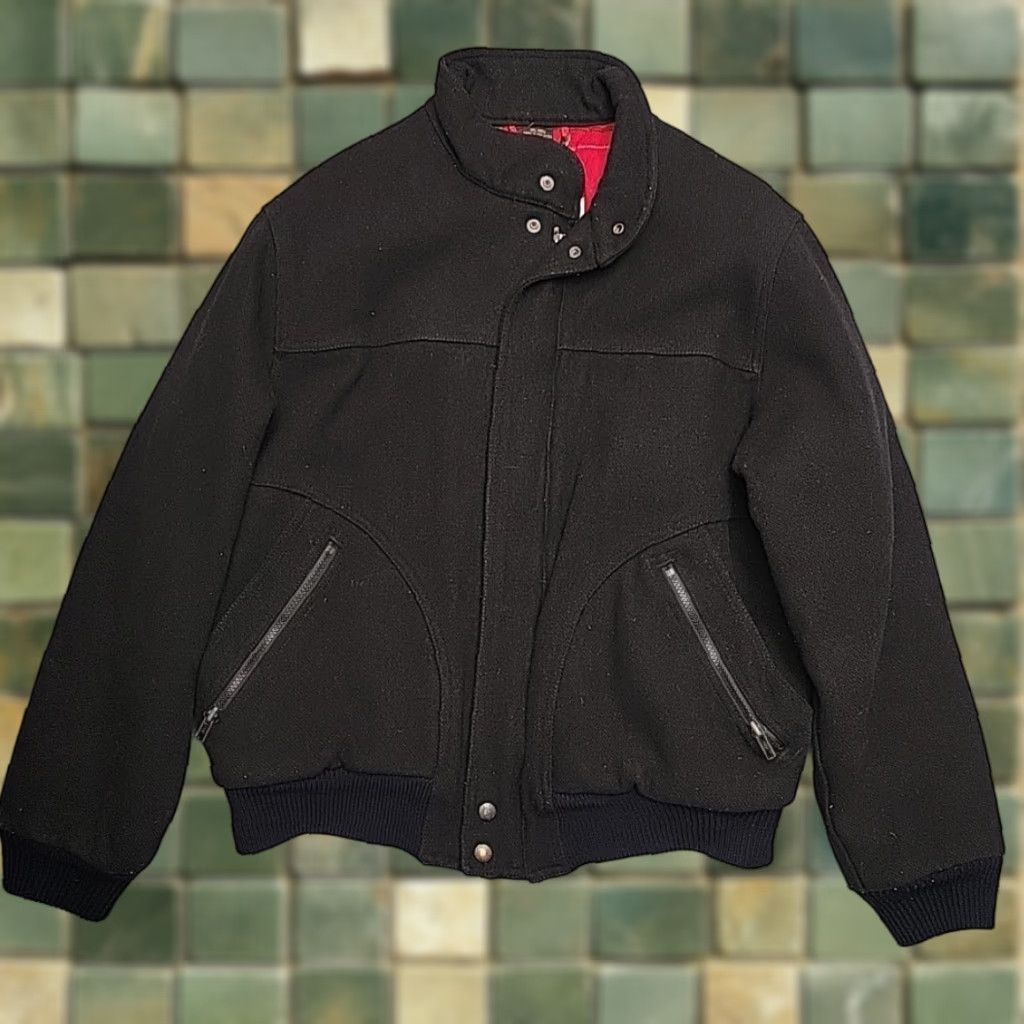 Vintage VINTAGE Pacific Trail Bomber Jacket Mens M Black Wool Blend Full Zip Lined Casual Size US M / EU 48-50 / 2 - 1 Thumbnail