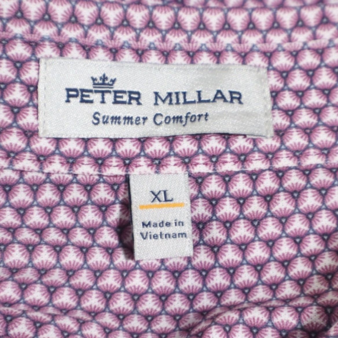 Peter Millar Peter Millar Performance jersey Geometric Polo Shirt Purple Men's XL Shirt Size US XL / EU 56 / 4 - 5 Thumbnail