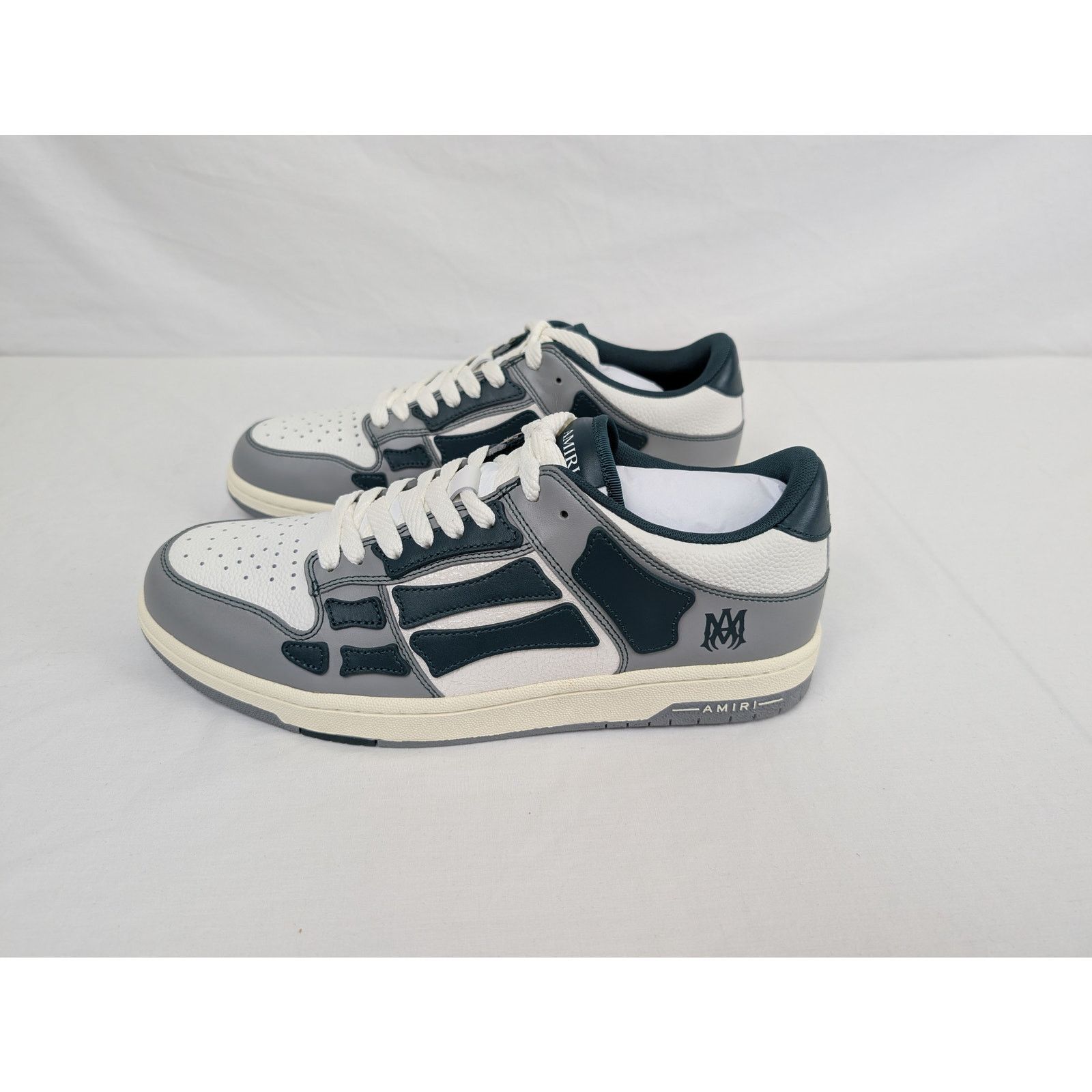 Amiri o1rshd1 Varsity Skel Skeleton Top Low Sneakers in Evergreen Size US 13 / EU 46 - 11 Thumbnail