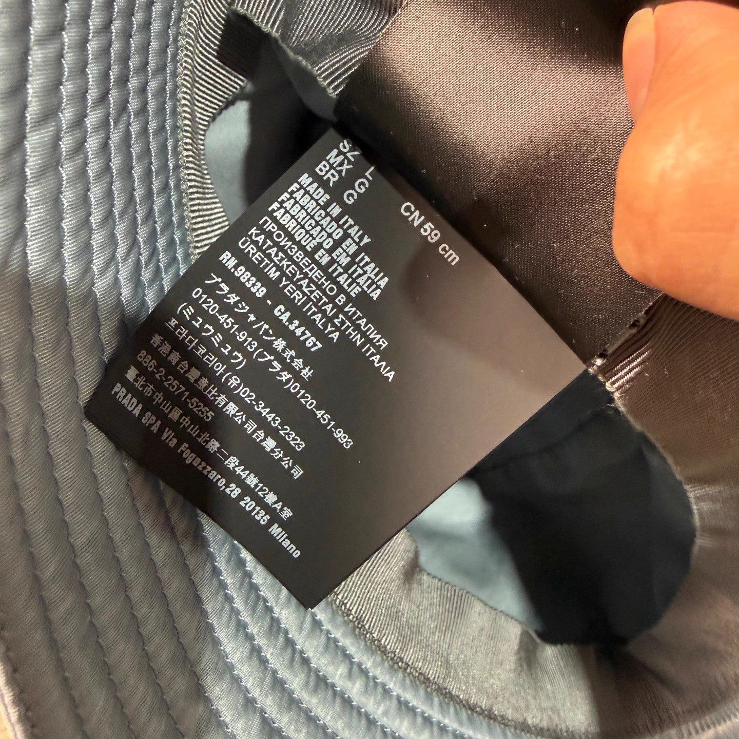 Prada PRADA Nylon Bucket Hat Triangle Logo Blue L New Unworn Size ONE SIZE - 6 Thumbnail