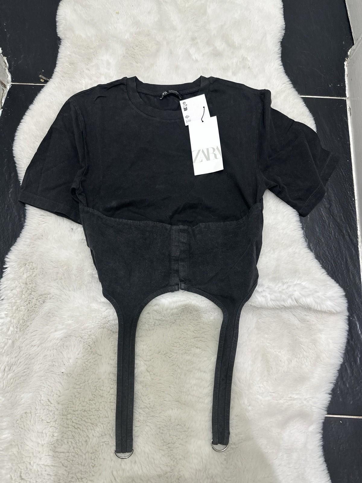 Zara Zara grey washed effect T-Shirt with long straps Size S Size S / US 4 / IT 40 - 1 Thumbnail