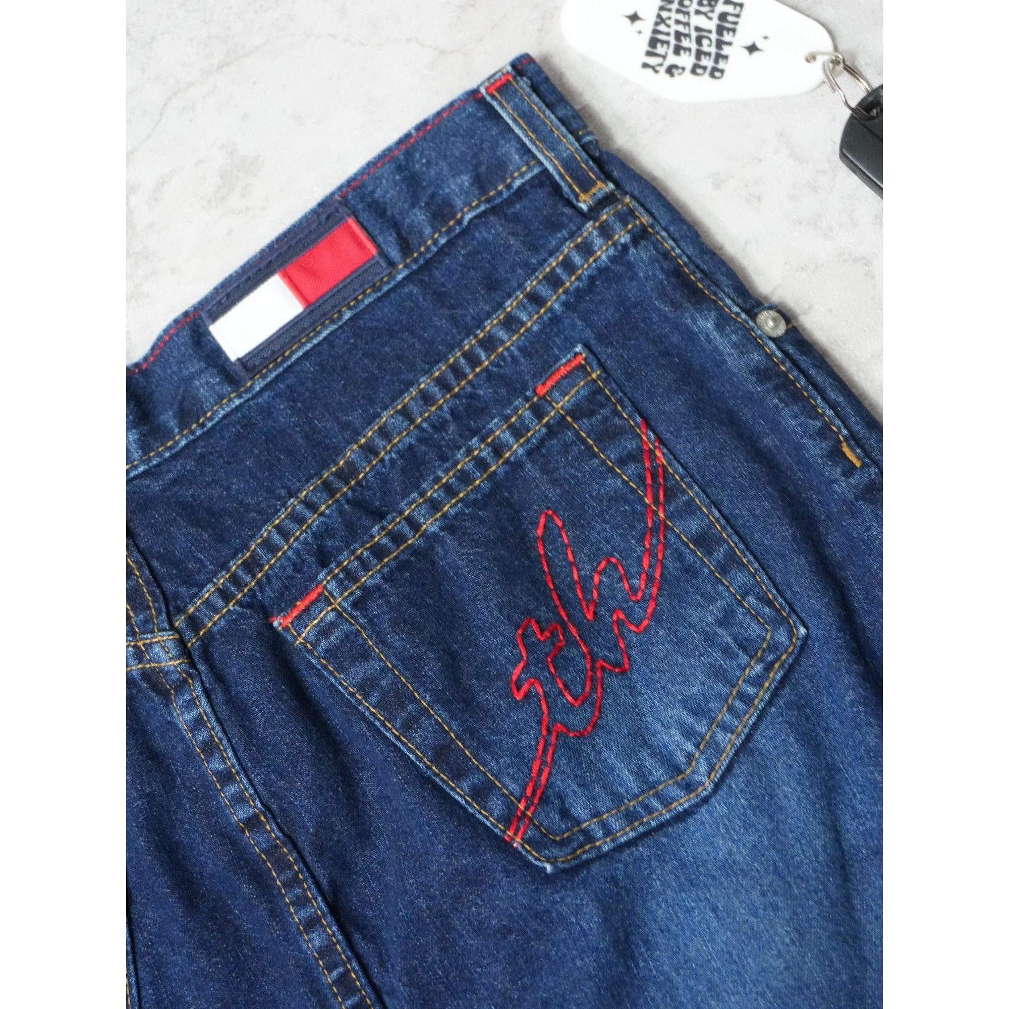 Tommy Hilfiger Vintage 90s Tommy Hilfiger Dark Denim Skirt Size 30" / US 8 / IT 44 - 2 Thumbnail