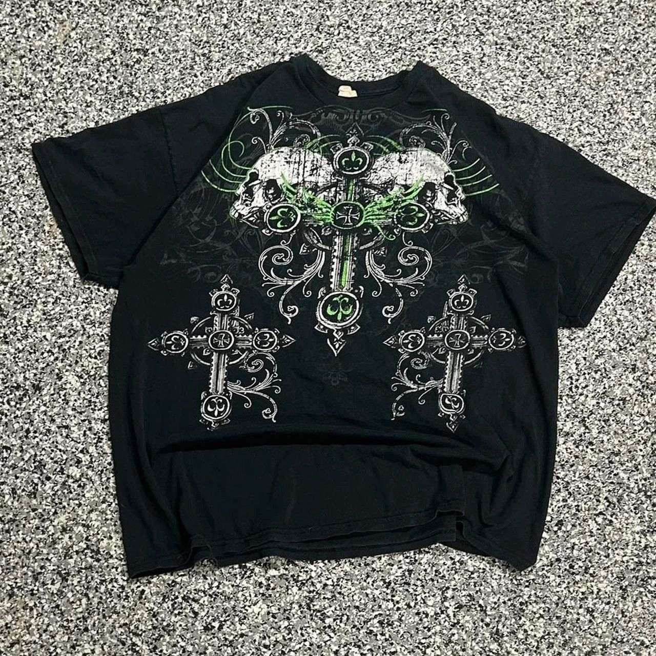Affliction Vintage Y2K Streetwear Faded Skull Cross Tribal Size US XXL / EU 58 / 5 - 2 Thumbnail