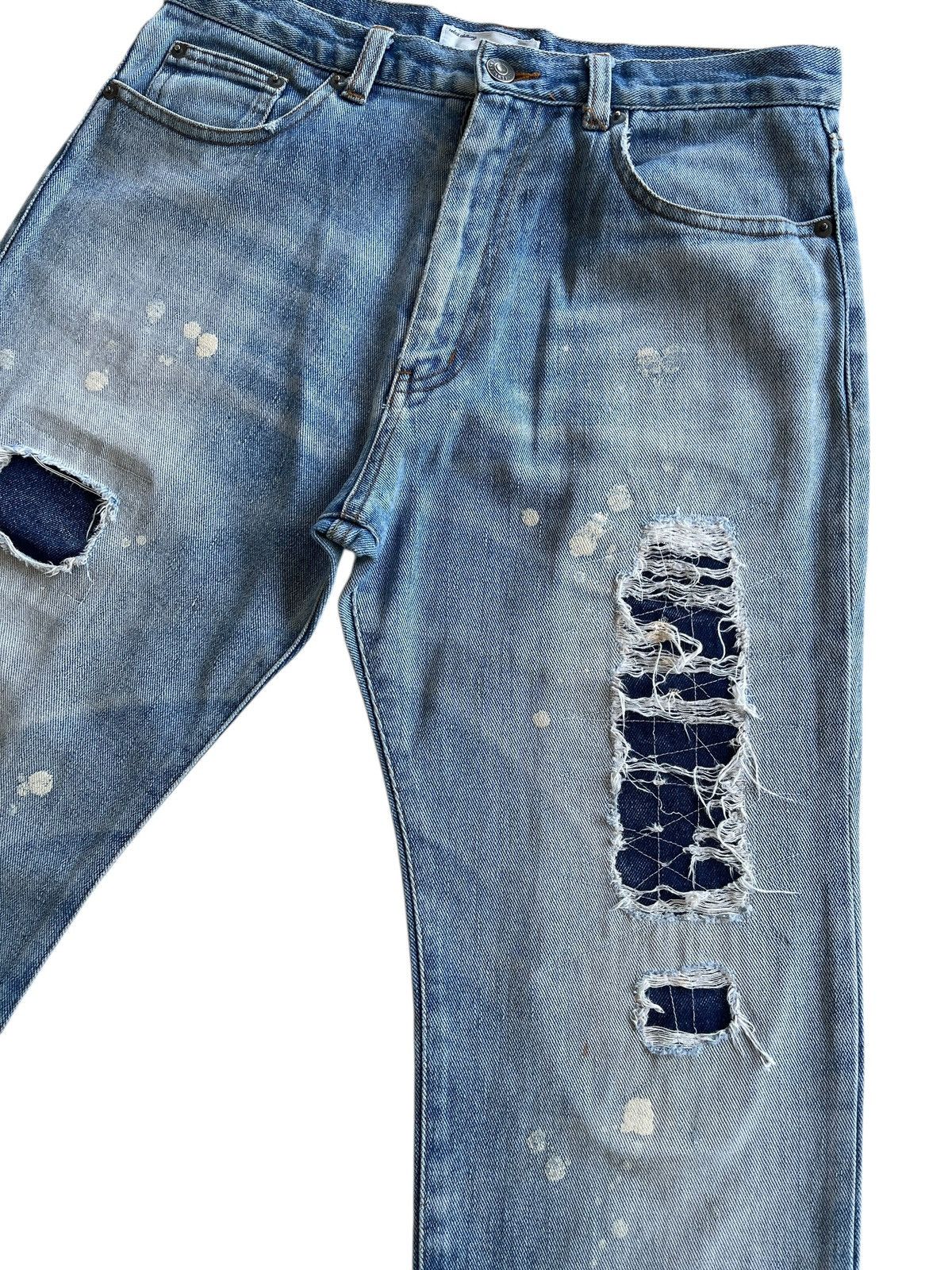 Japanese Brand Japanese TTU Distressed Paint Splatters Patchwork Denim Size US 29 - 6 Thumbnail