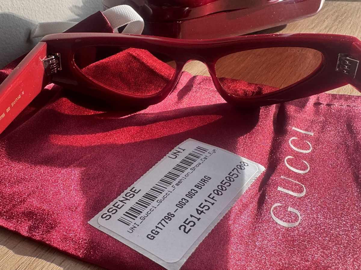 Gucci Burgundy Cat Eye Sunglasses Size ONE SIZE - 5 Thumbnail
