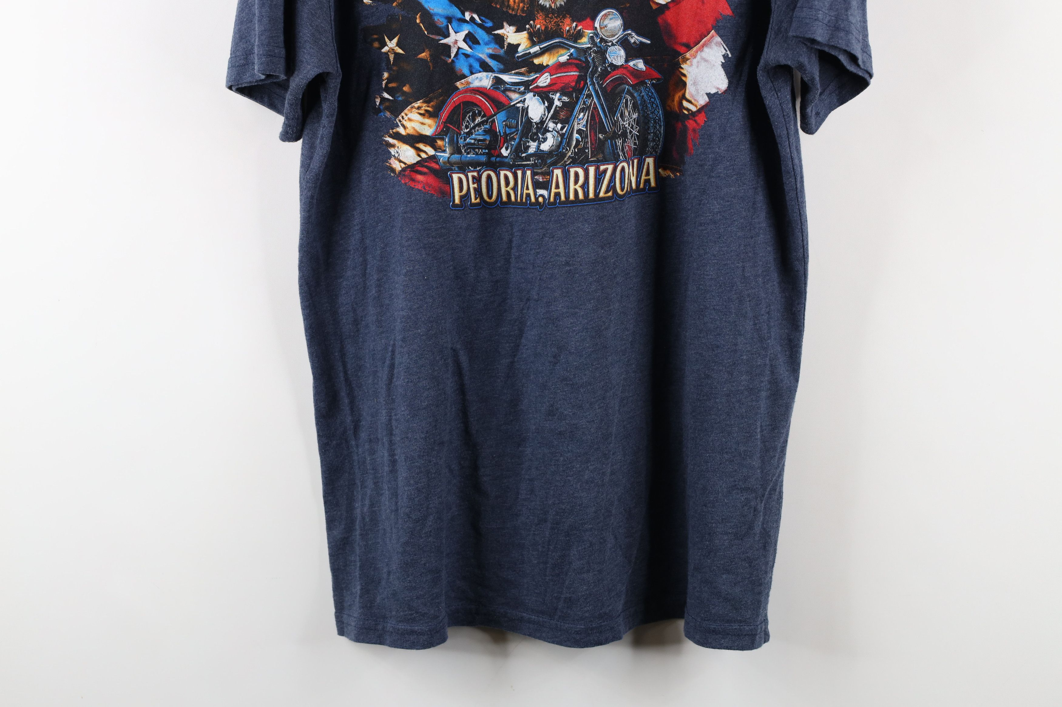 Harley Davidson × Vintage Y2K Harley Davidson Tribal Eagle Fire Flames T-Shirt Blue Size US L / EU 52-54 / 3 - 14 Thumbnail