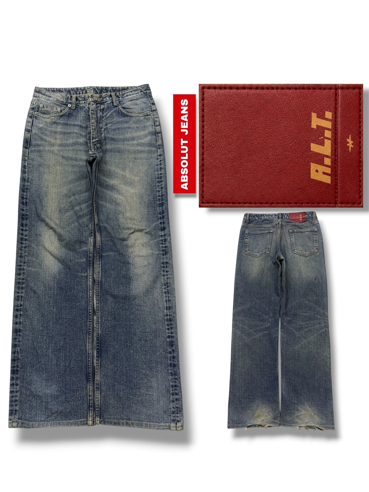 Japanese Brand Vintage Absolut Jeans | Vintage Faded Wash Straight Fit | 30 Size US 30 / EU 46 - 1 Thumbnail