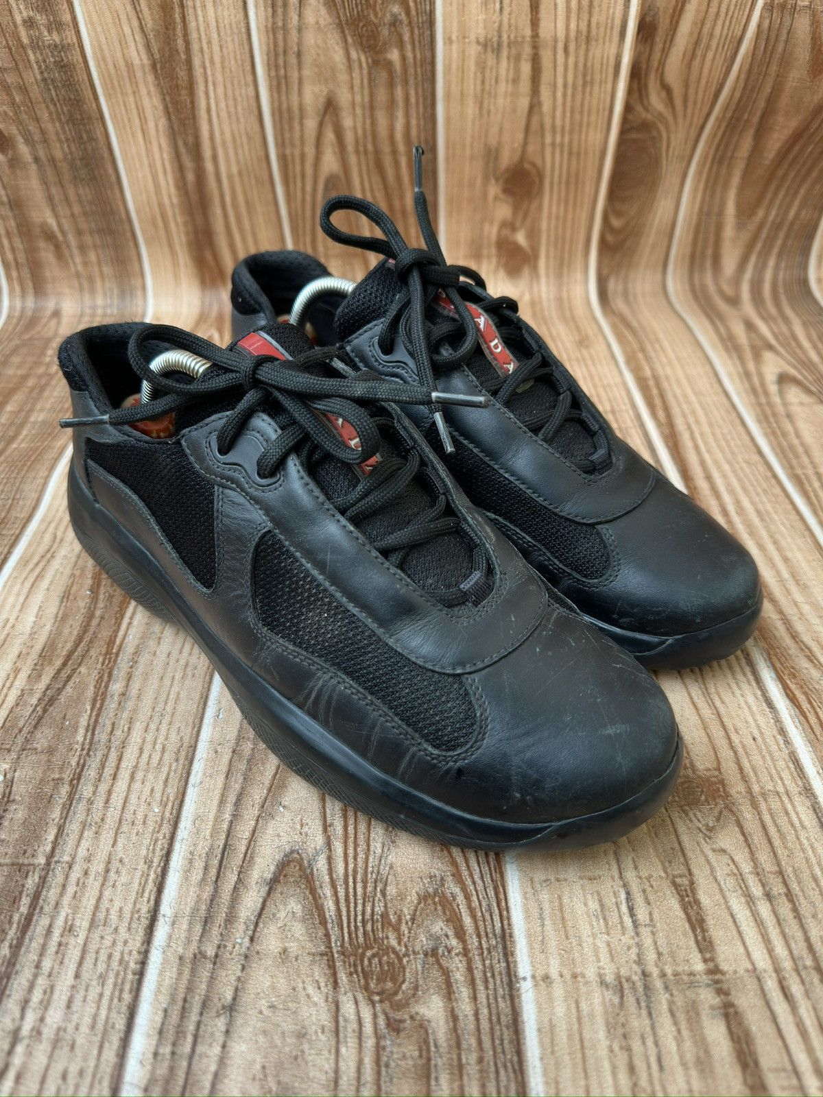Prada Prada America's Cup Red Tab Leather Sneaks PS0906 Size US 7.5 / EU 40-41 - 1 Thumbnail