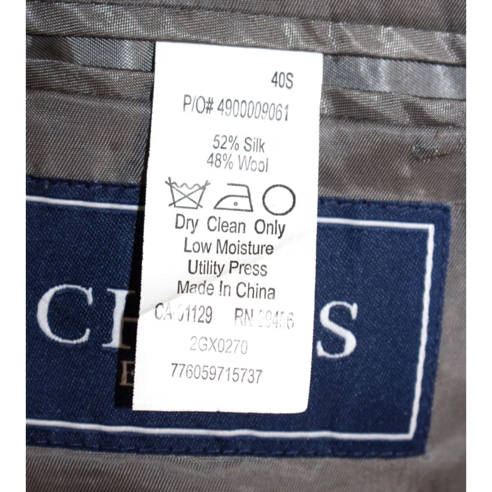 Chaps Chaps Ralph Lauren Blazer Mens 40 S Silk Wool Coat Jacket Houndstooth Plaid Gray Size 40R - 7 Thumbnail