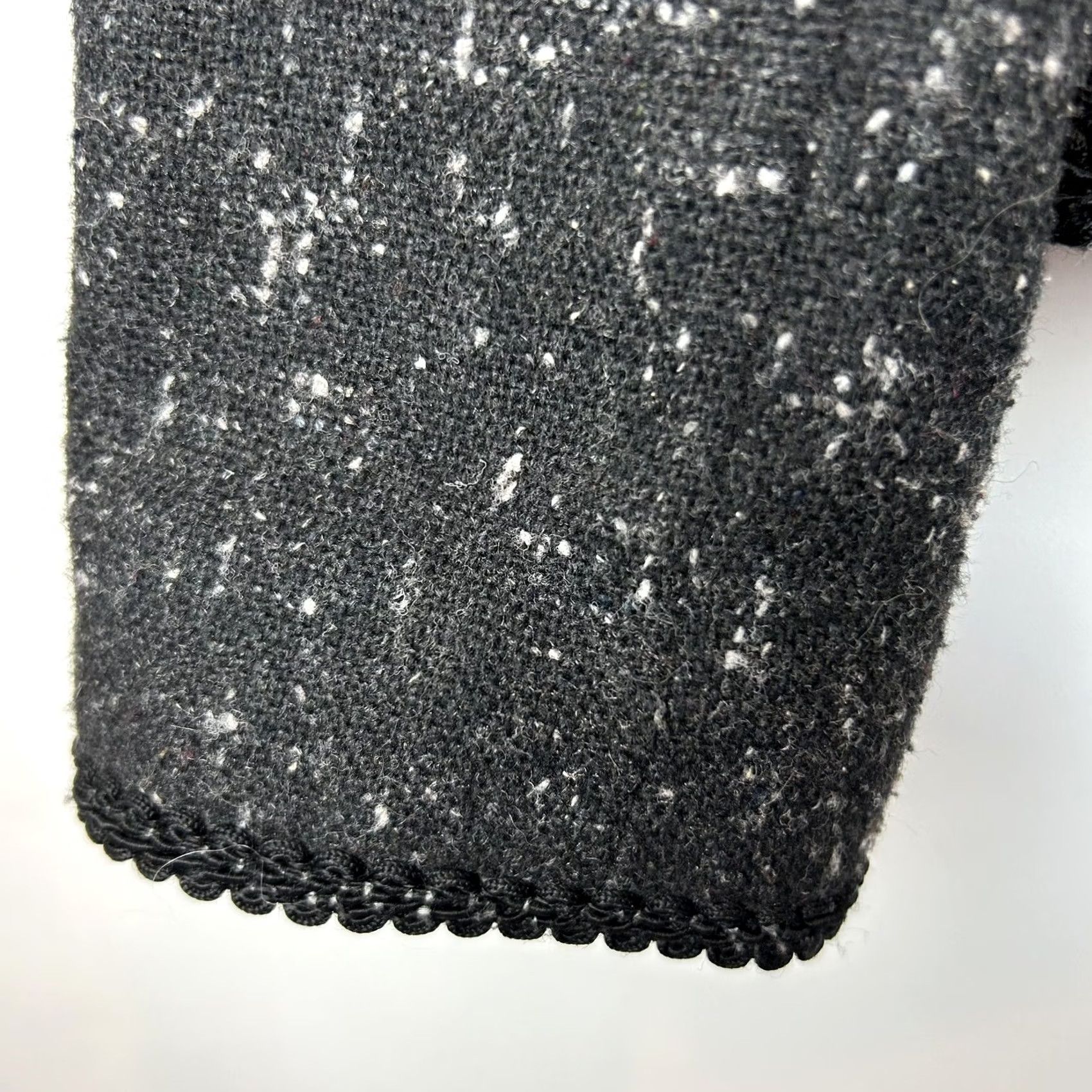 Vintage Peabody House Blazer Womens 12 Black Textured Wool Blend Lined Jacket Tweed Single-Breasted 5-Button Collarless Read Mens Womens Girls Size XL / US 12-14 / IT 48-50 - 5 Thumbnail