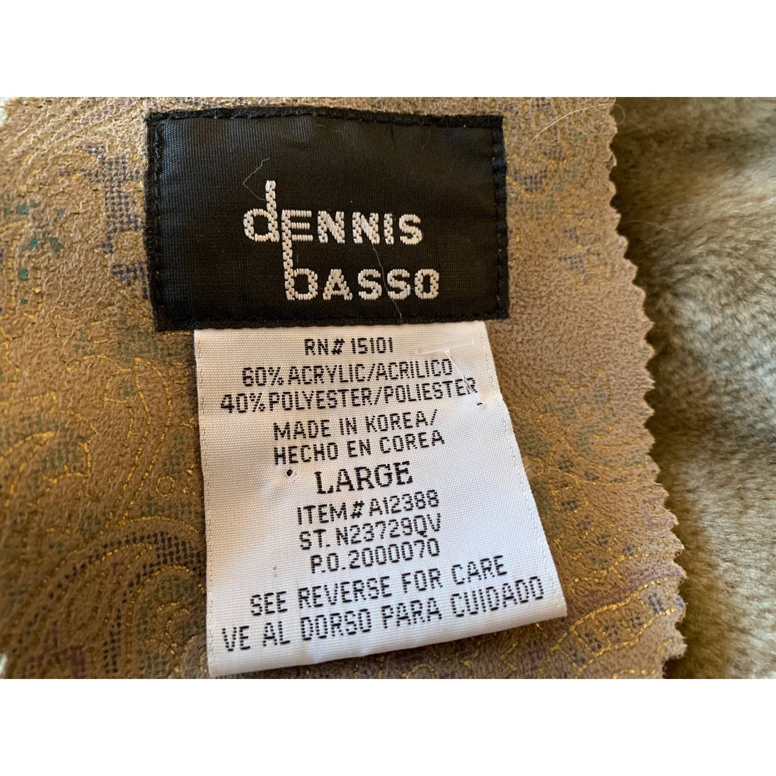 Other Dennis Basso Large Coat Tan Patterned Hook Loop Closure NWOT Size L / US 10 / IT 46 - 4 Thumbnail