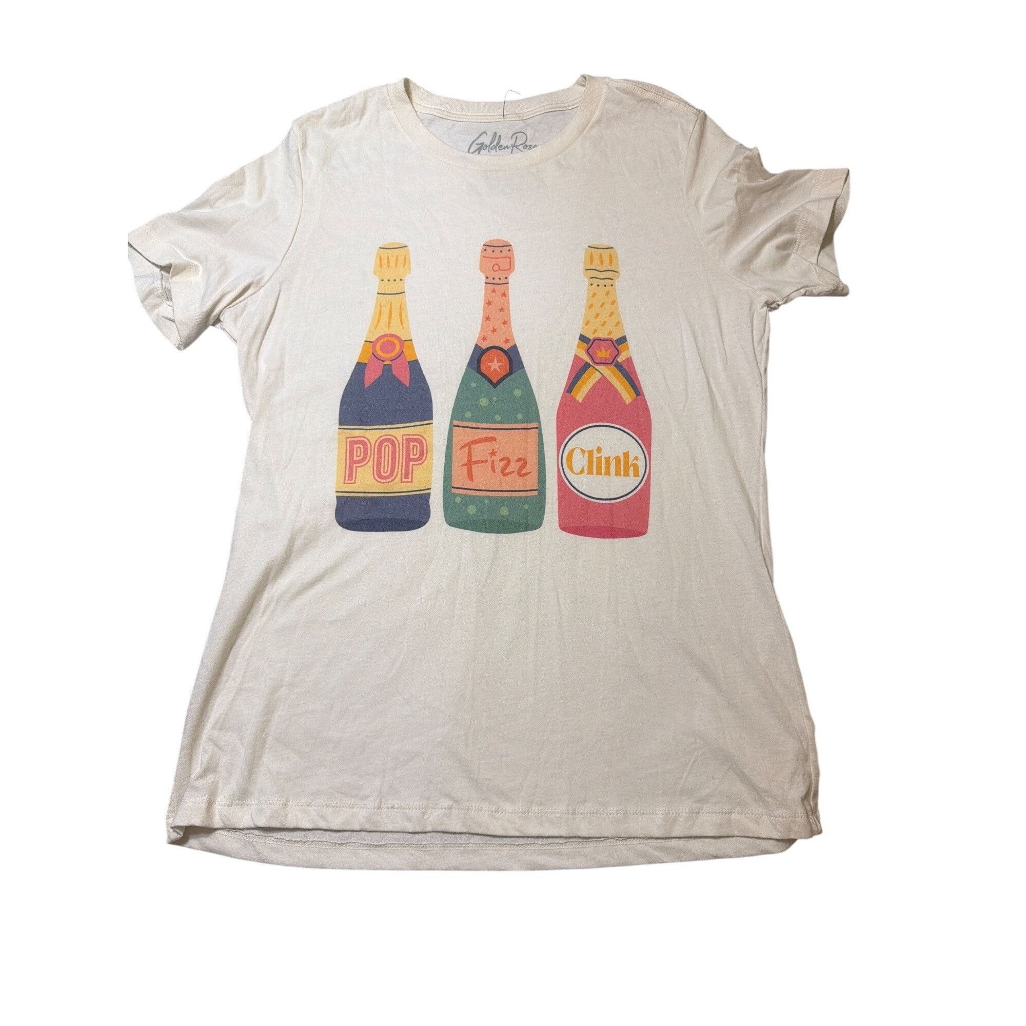 Other Pop Fizz Clink Graphic T Shirt Golden Rose Clothing Cotton C Size S / US 4 / IT 40 - 1 Thumbnail