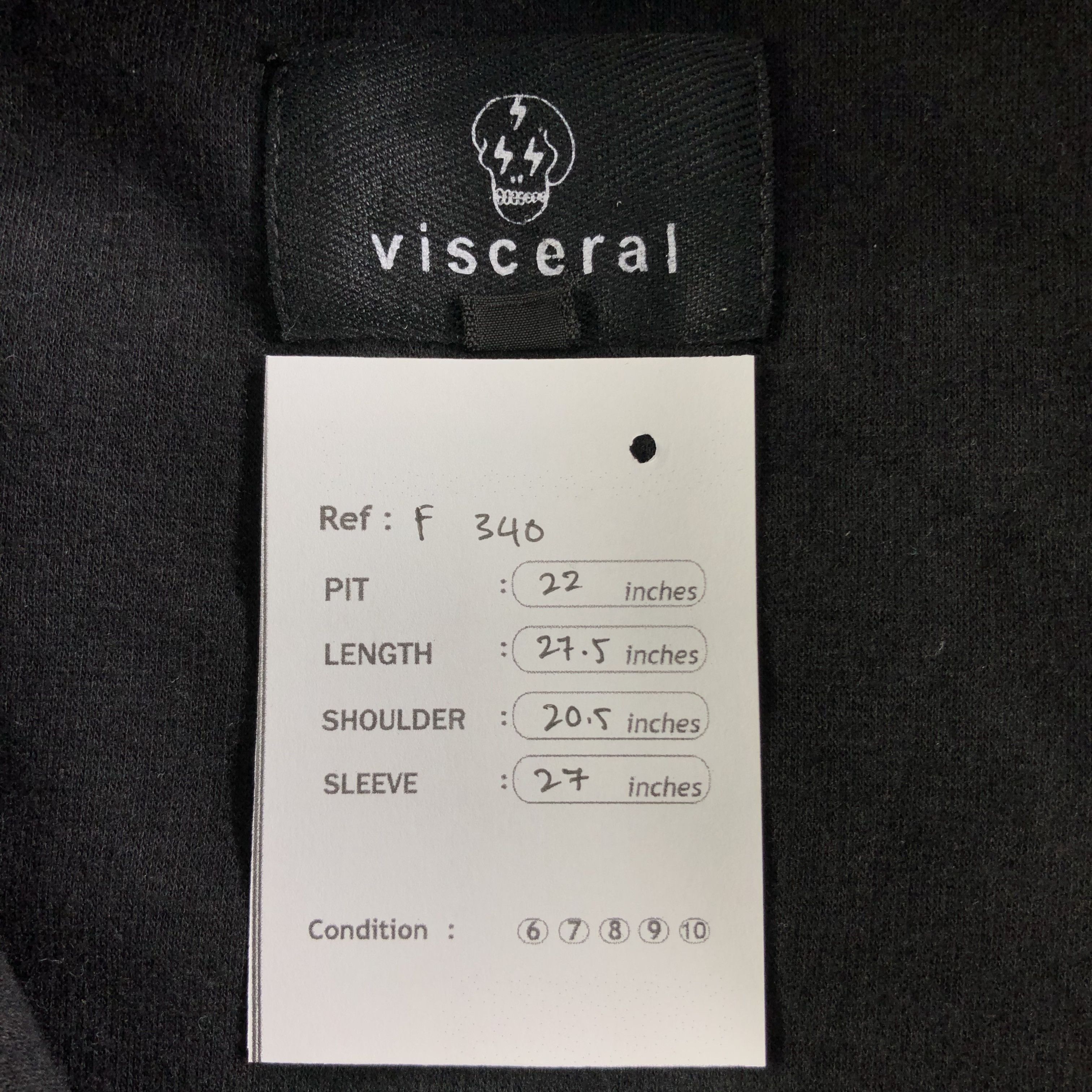 Japanese Brand Visceral Black Hoodie Fleece Sweater F340 Size US M / EU 48-50 / 2 - 9 Thumbnail