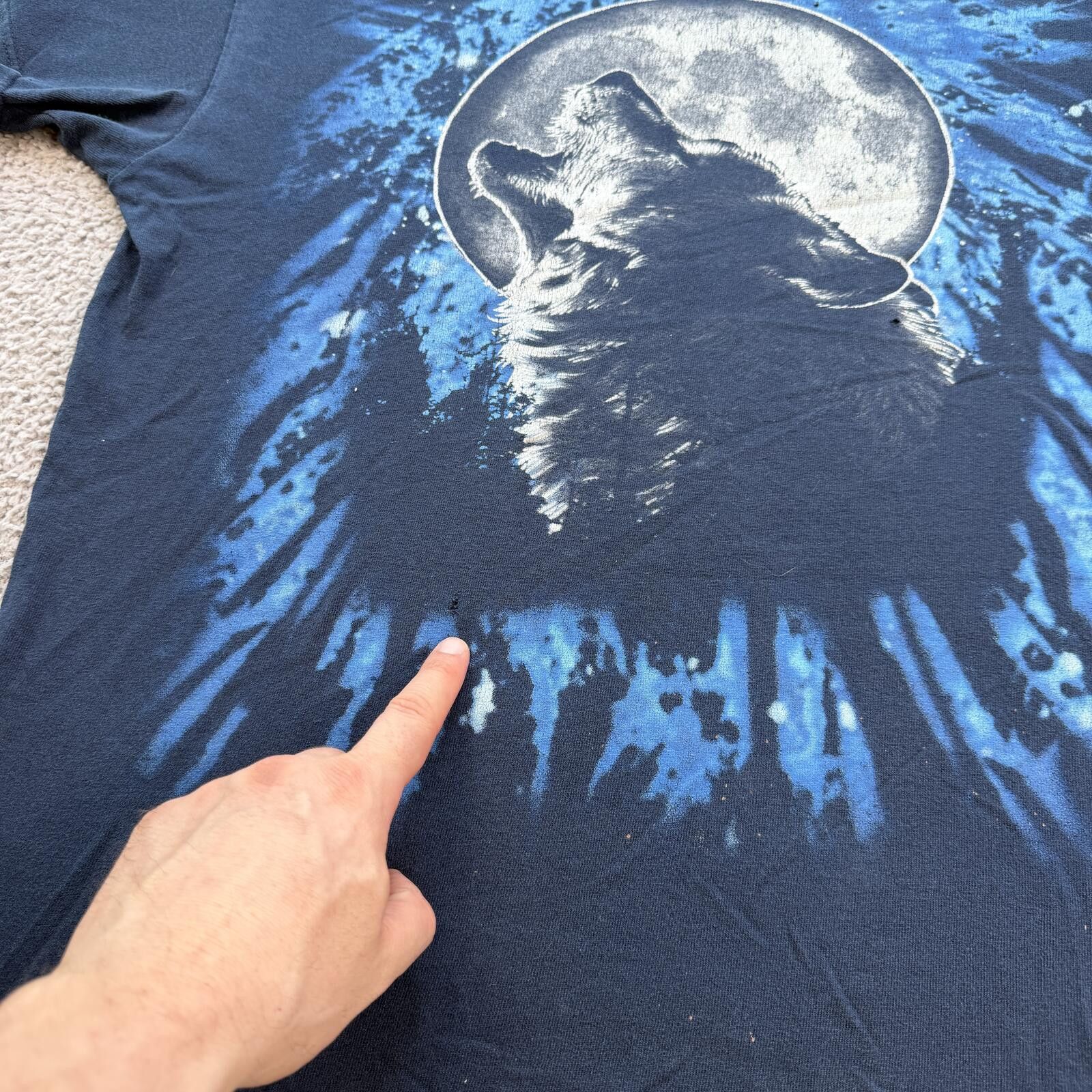 Other Distressed Wolf Graphic T Shirt Large Black Grunge Thrashed Size US L / EU 52-54 / 3 - 6 Thumbnail