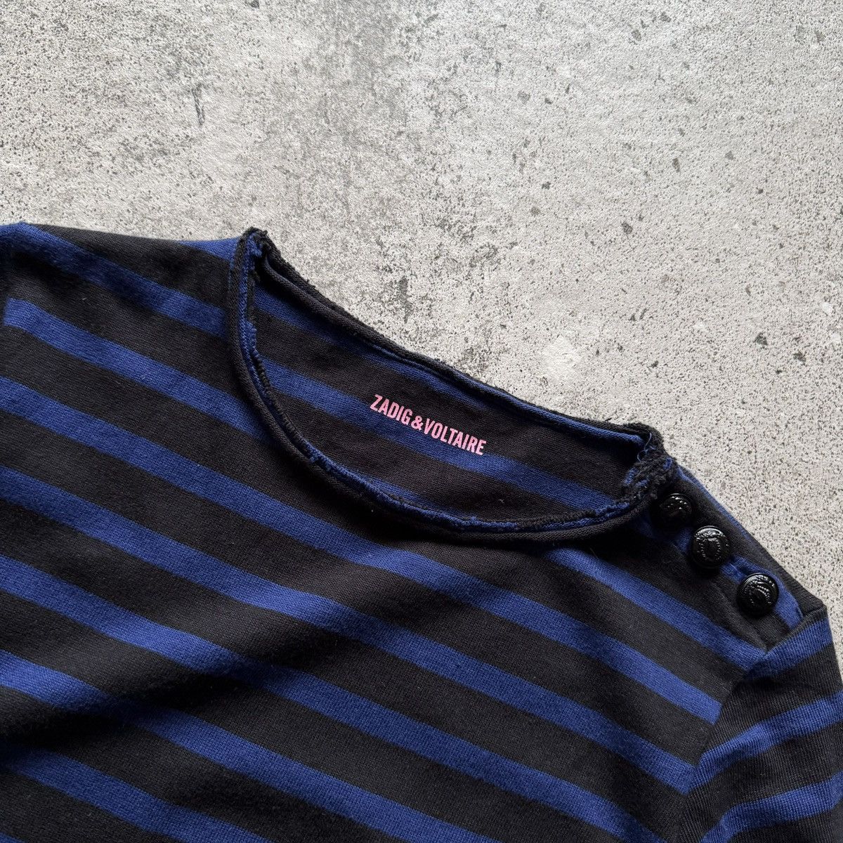 Zadig & Voltaire Zadig Voltaire Womens Black Blue Striped Skull Detail Dress Size XS / US 0-2 / IT 36-38 - 3 Thumbnail