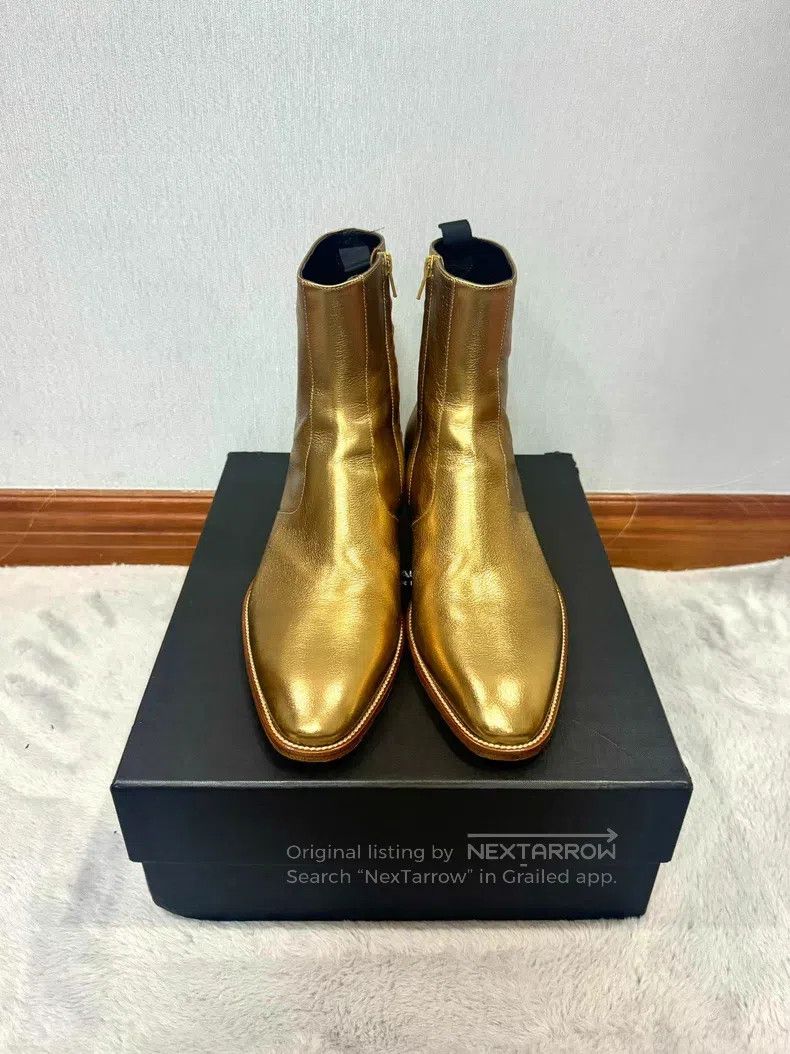 Saint Laurent Paris Saint Laurent Paris Golden Metal Pointed Boots i Size US 9 / EU 42 - 3 Thumbnail