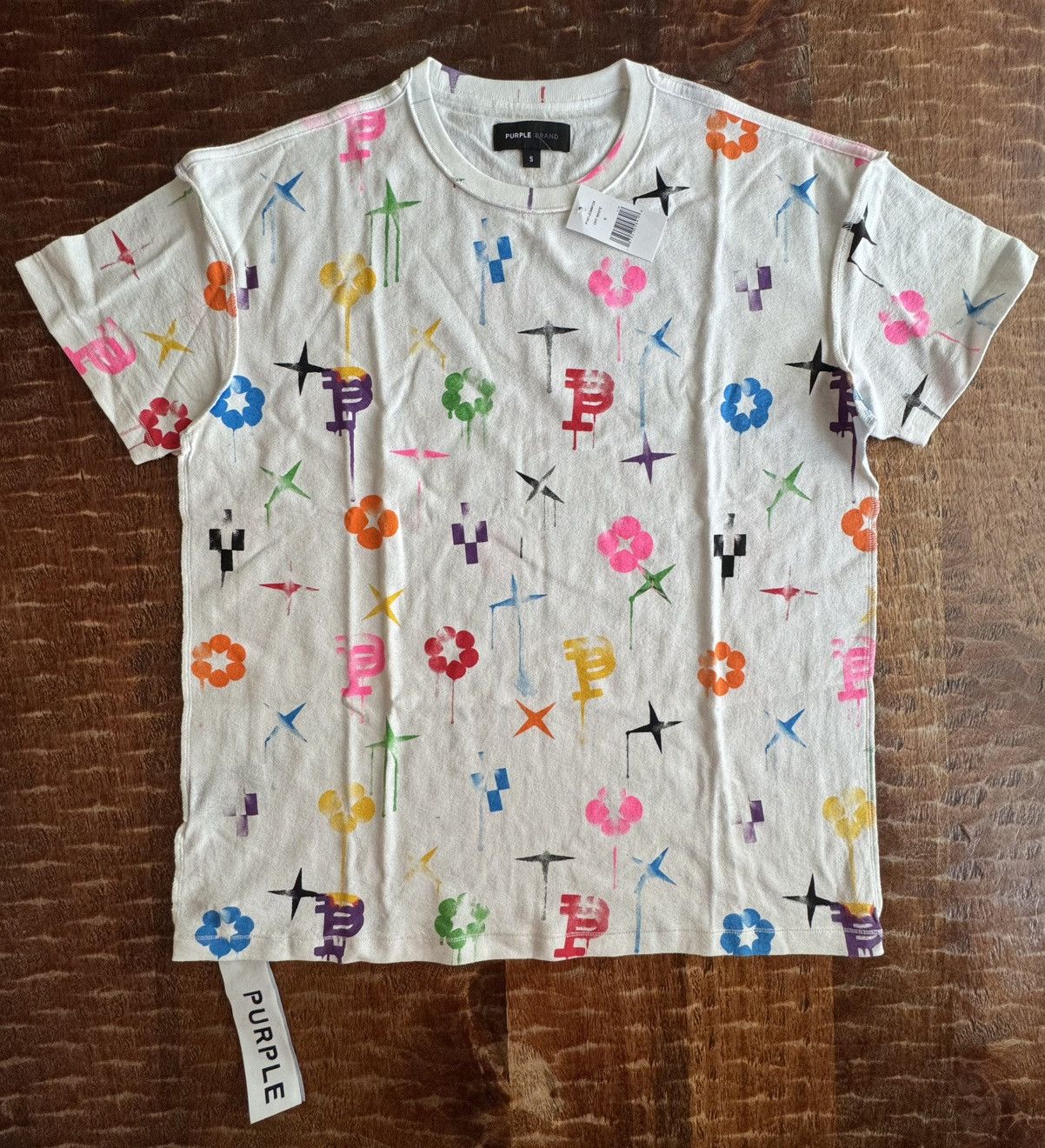 Purple Brand Painted Monogram Tshirt S Size US S / EU 44-46 / 1 - 1 Thumbnail