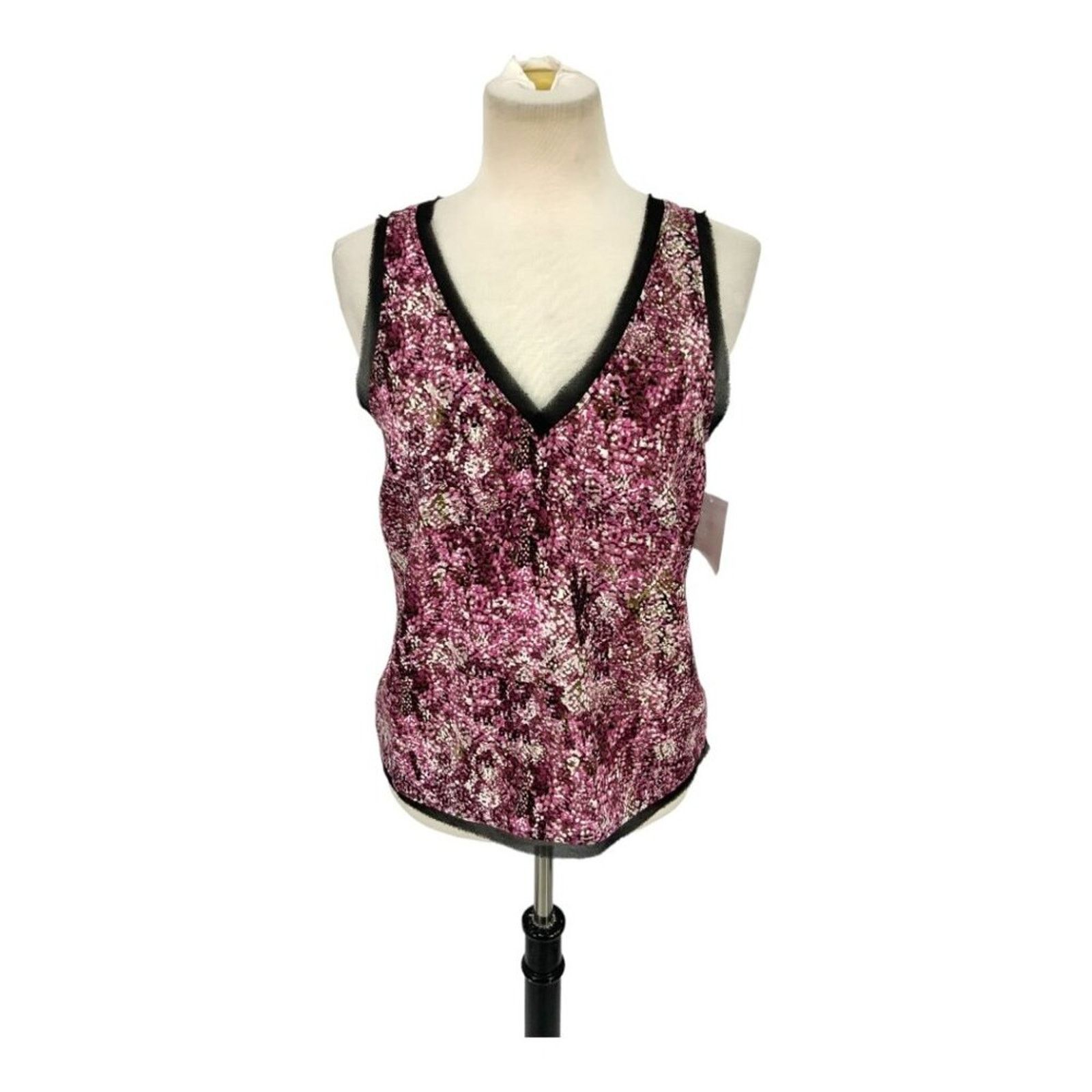 Other Halogen Raw Edge V Neck Tank Top Pink Small NWOT $49 MSRP Size S / US 4 / IT 40 - 2 Thumbnail