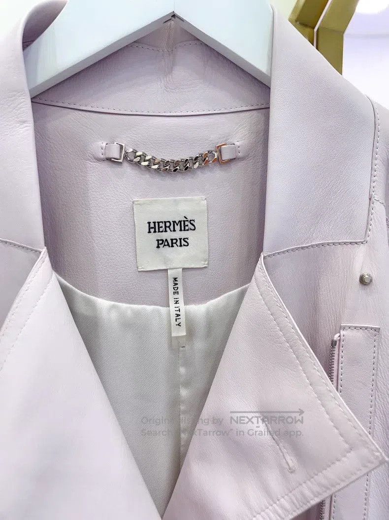 Hermes Hermes Cherry blossom pink long trench coat and leather ja Size XS / US 0-2 / IT 36-38 - 4 Thumbnail